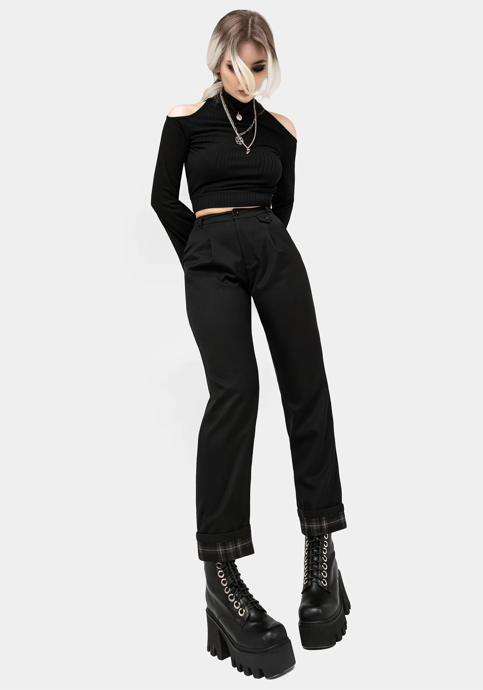 Clover Check Contrast Trousers - Image 5