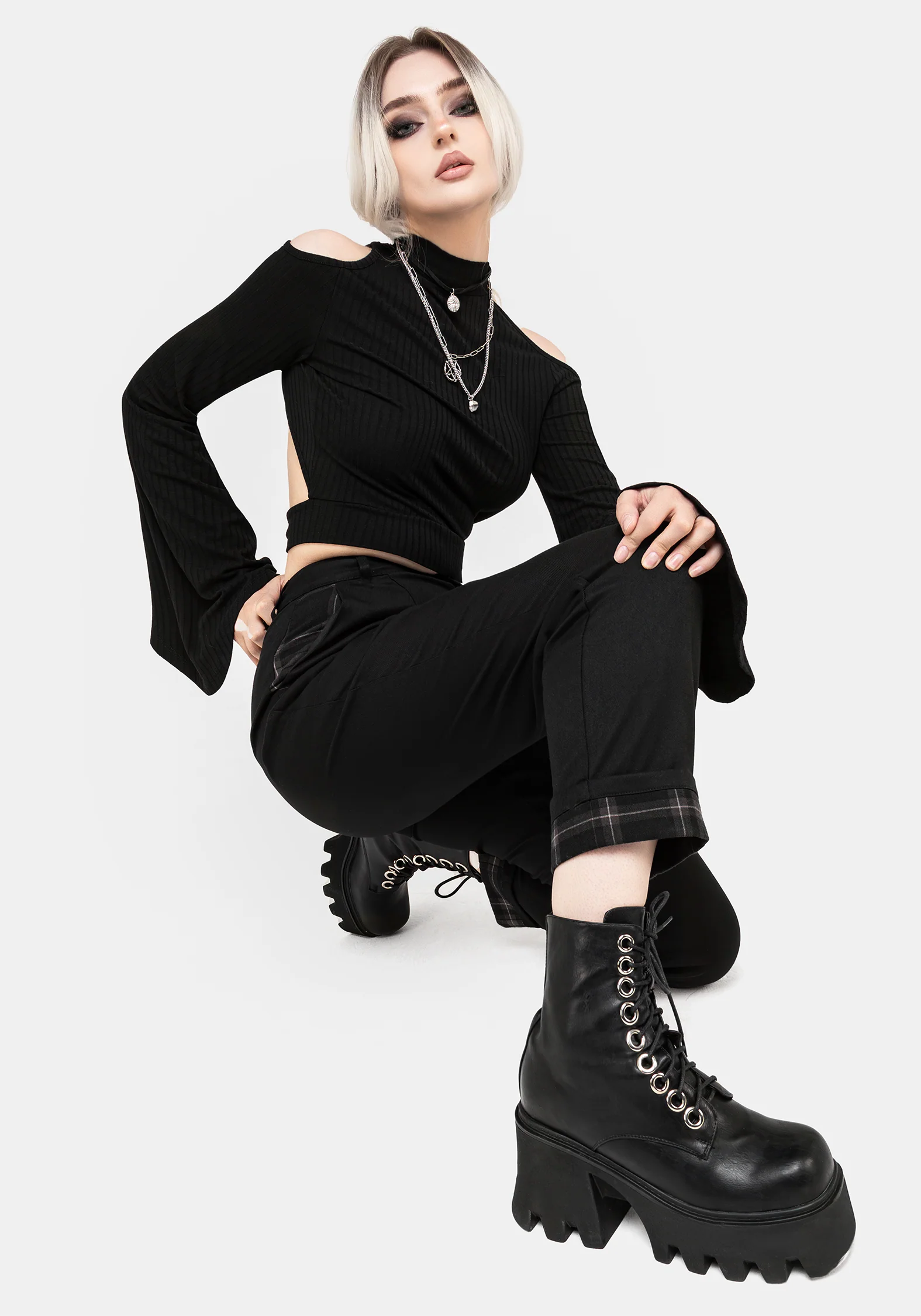 Clover Check Contrast Trousers - Image 7