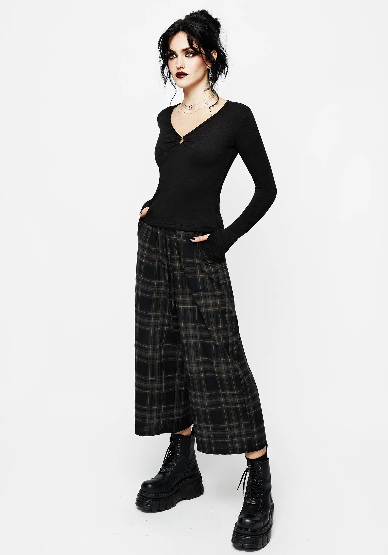 Clover Check Crop Trousers - Image 4
