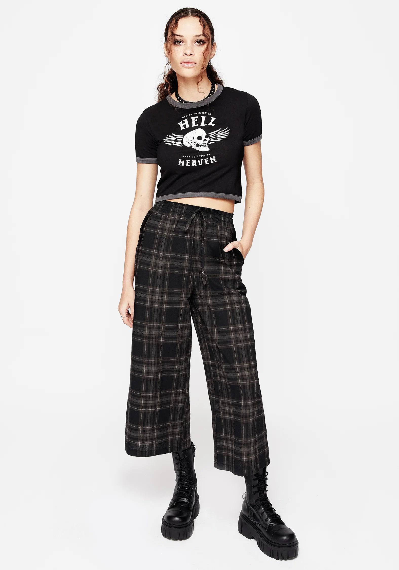 Clover Check Crop Trousers - Image 8