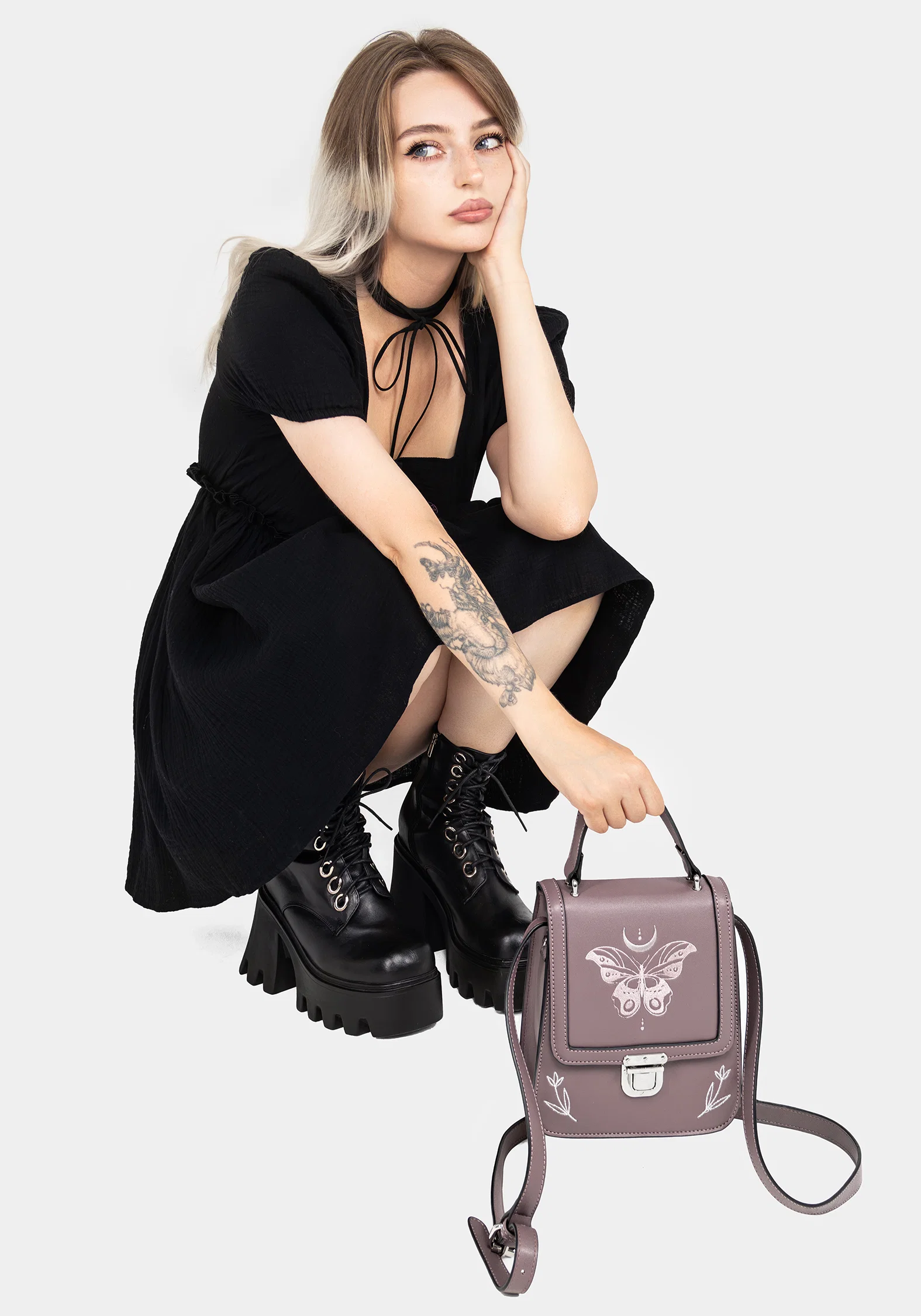 Cocoon Butterfly Crossbody Mini Satchel Bag - Image 11