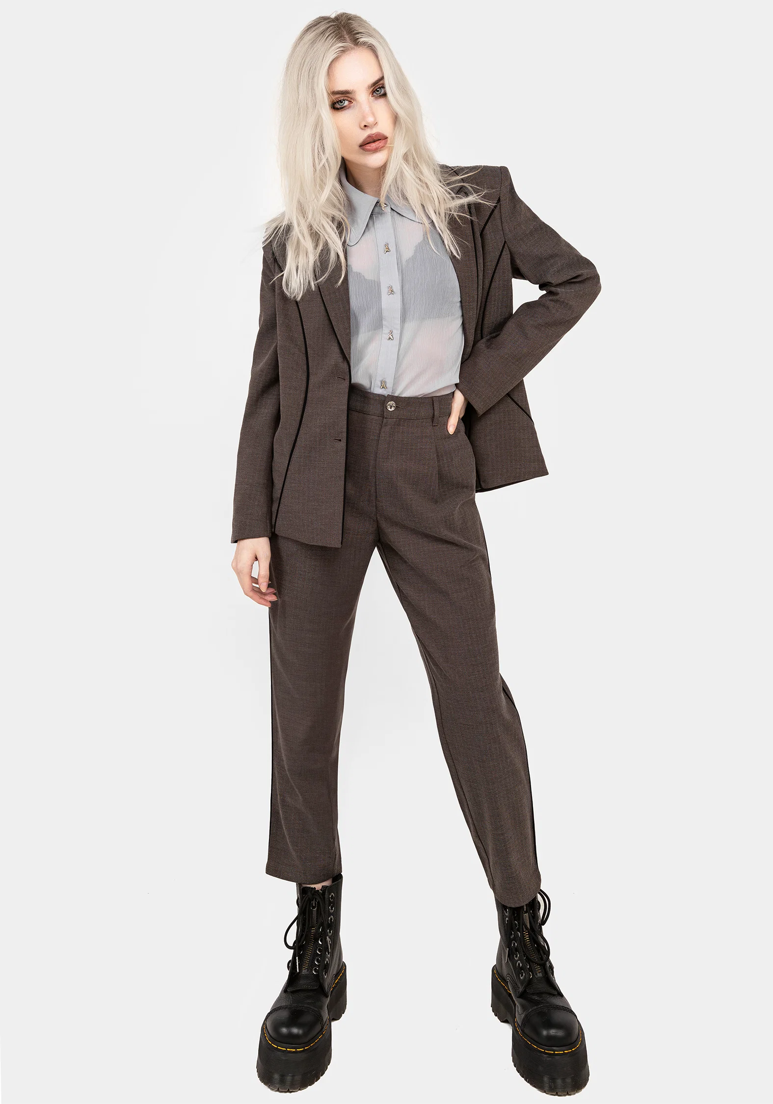 Cointrelle Herringbone Piped Blazer - Image 6