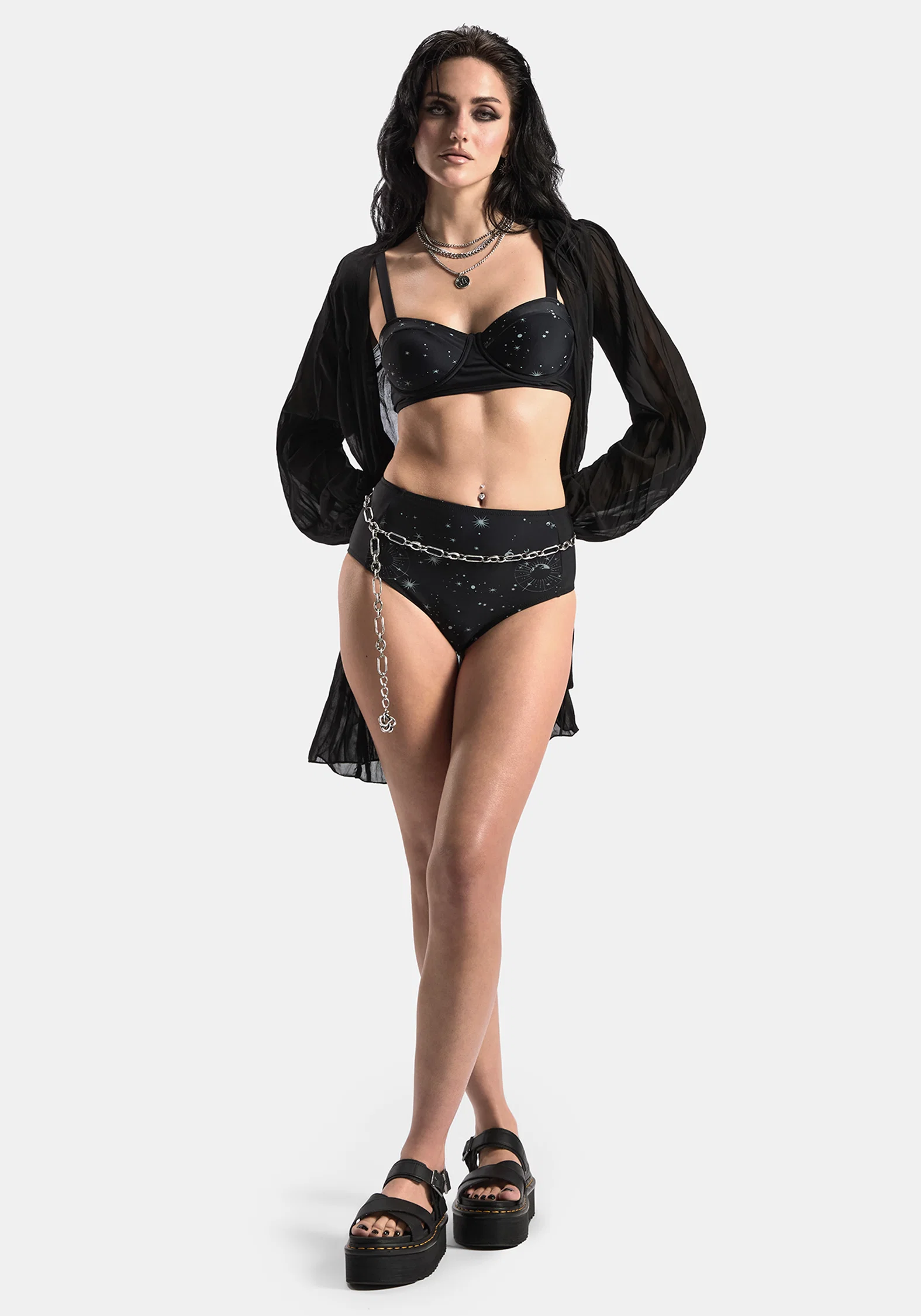 Comet Celestial Printed High Waist Bikini Bottom - Image 4