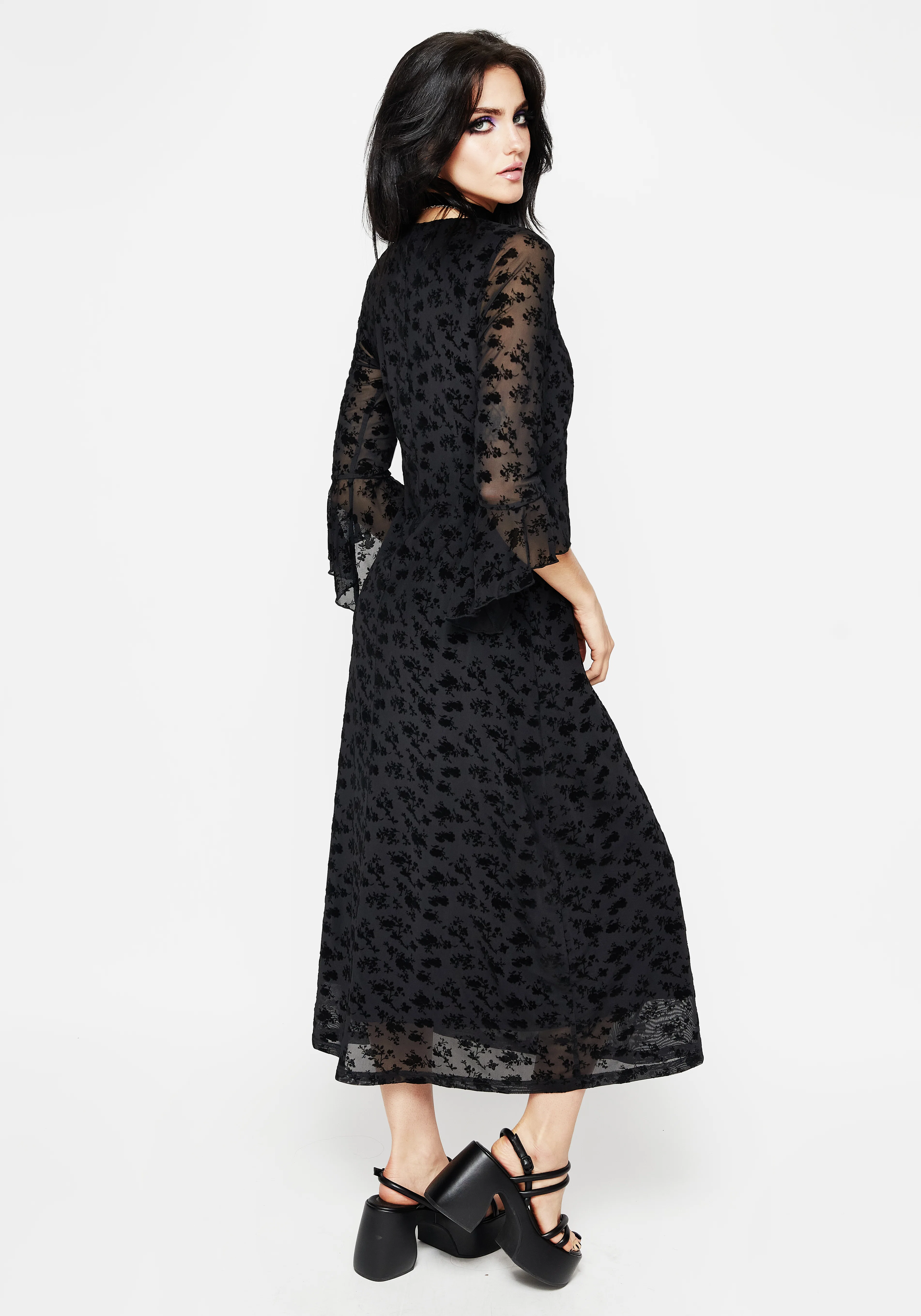 Conduit Floral Mesh Layered Midaxi Dress - Image 3