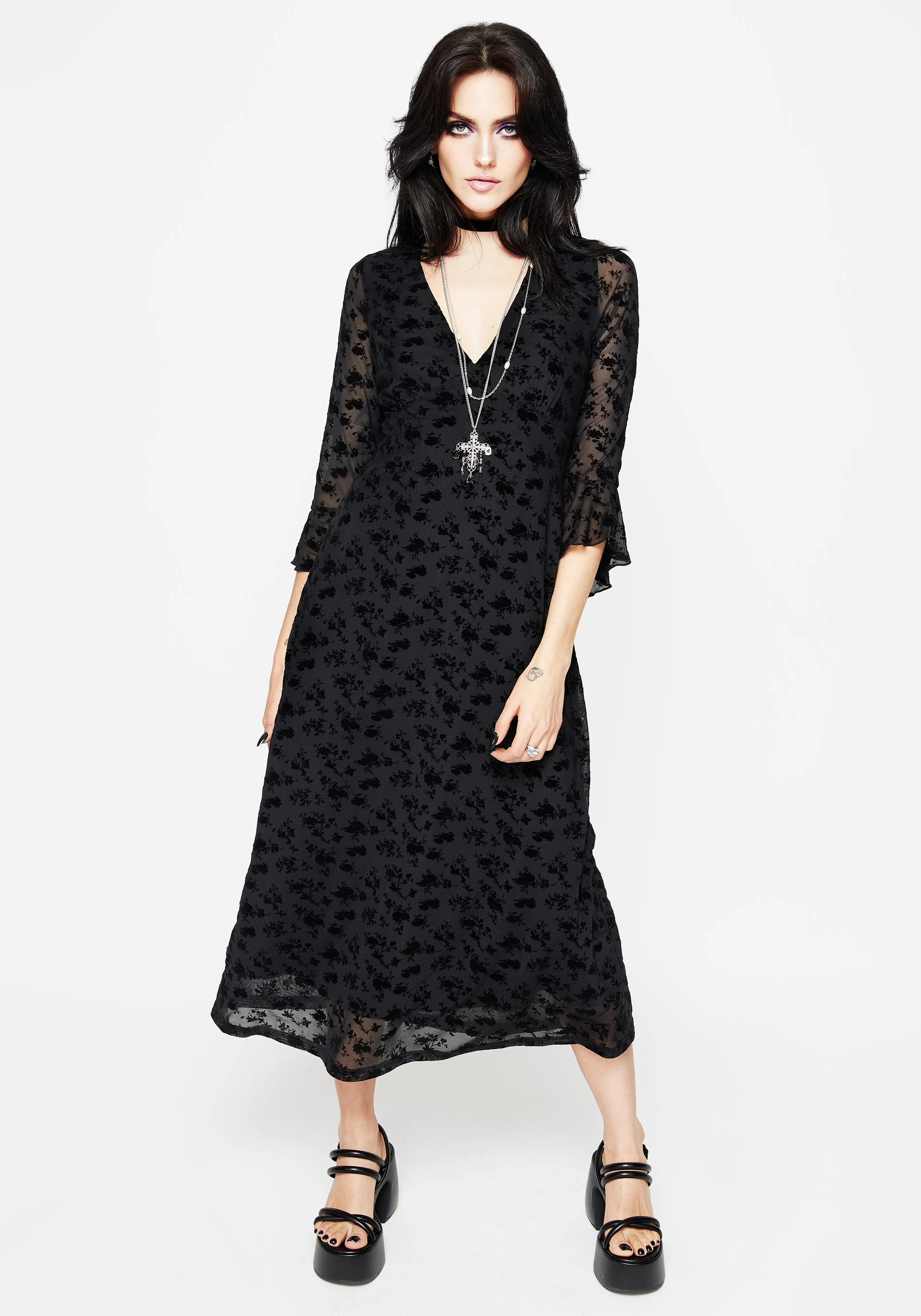 Conduit Floral Mesh Layered Midaxi Dress - Image 4