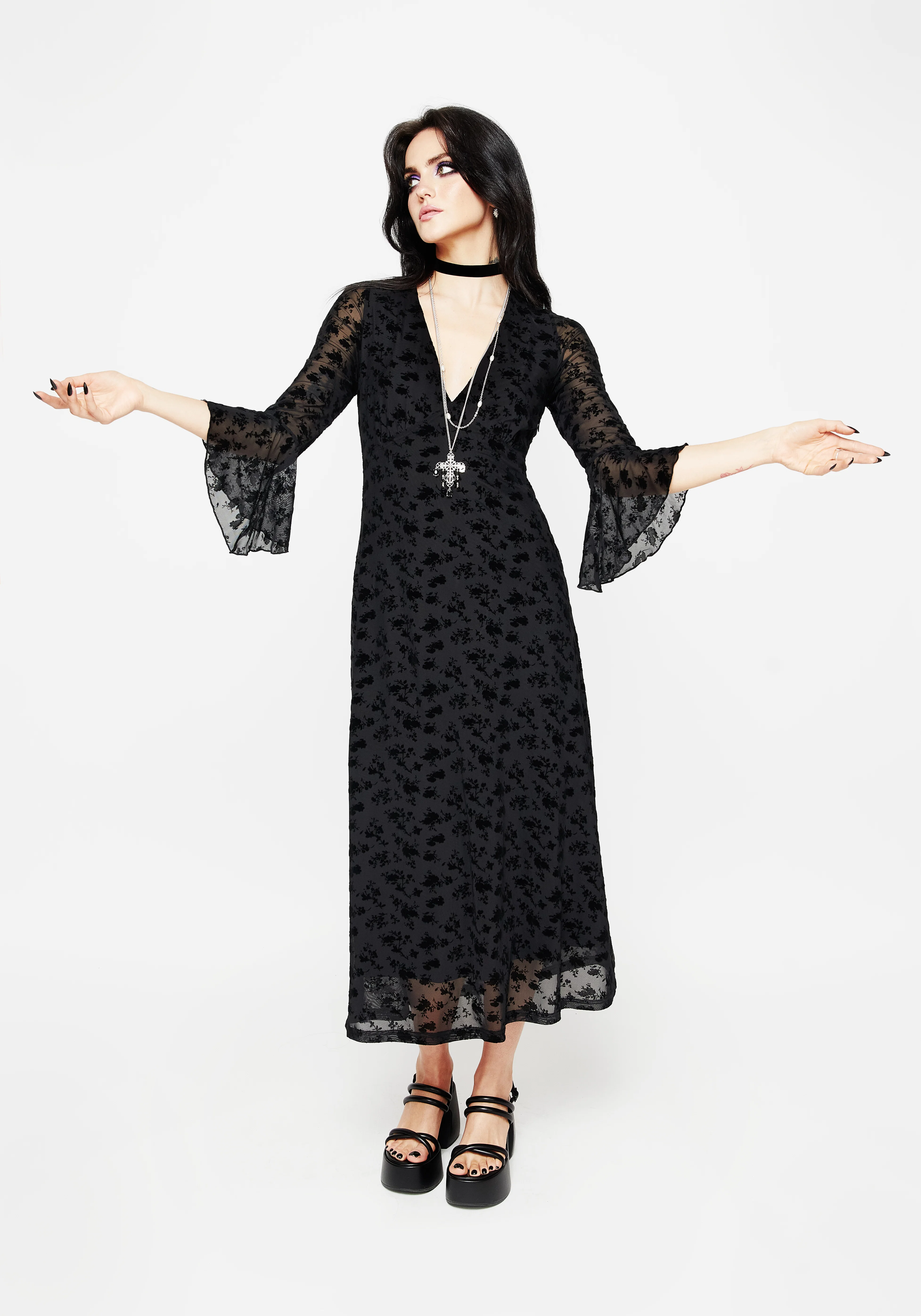 Conduit Floral Mesh Layered Midaxi Dress - Image 5