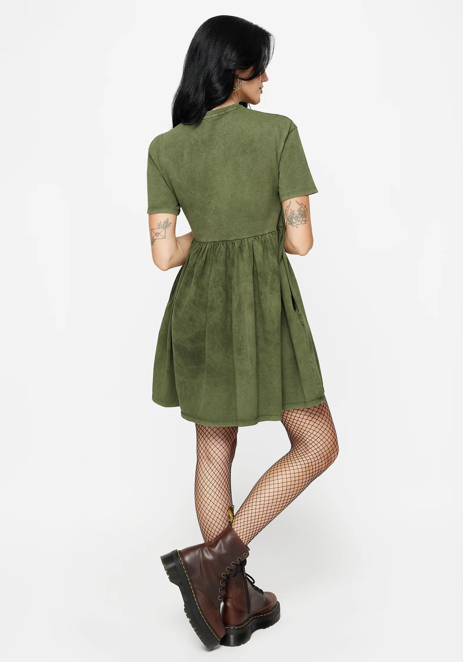 Copia Embroidered Cotton Jersey Skater Dress - Image 3