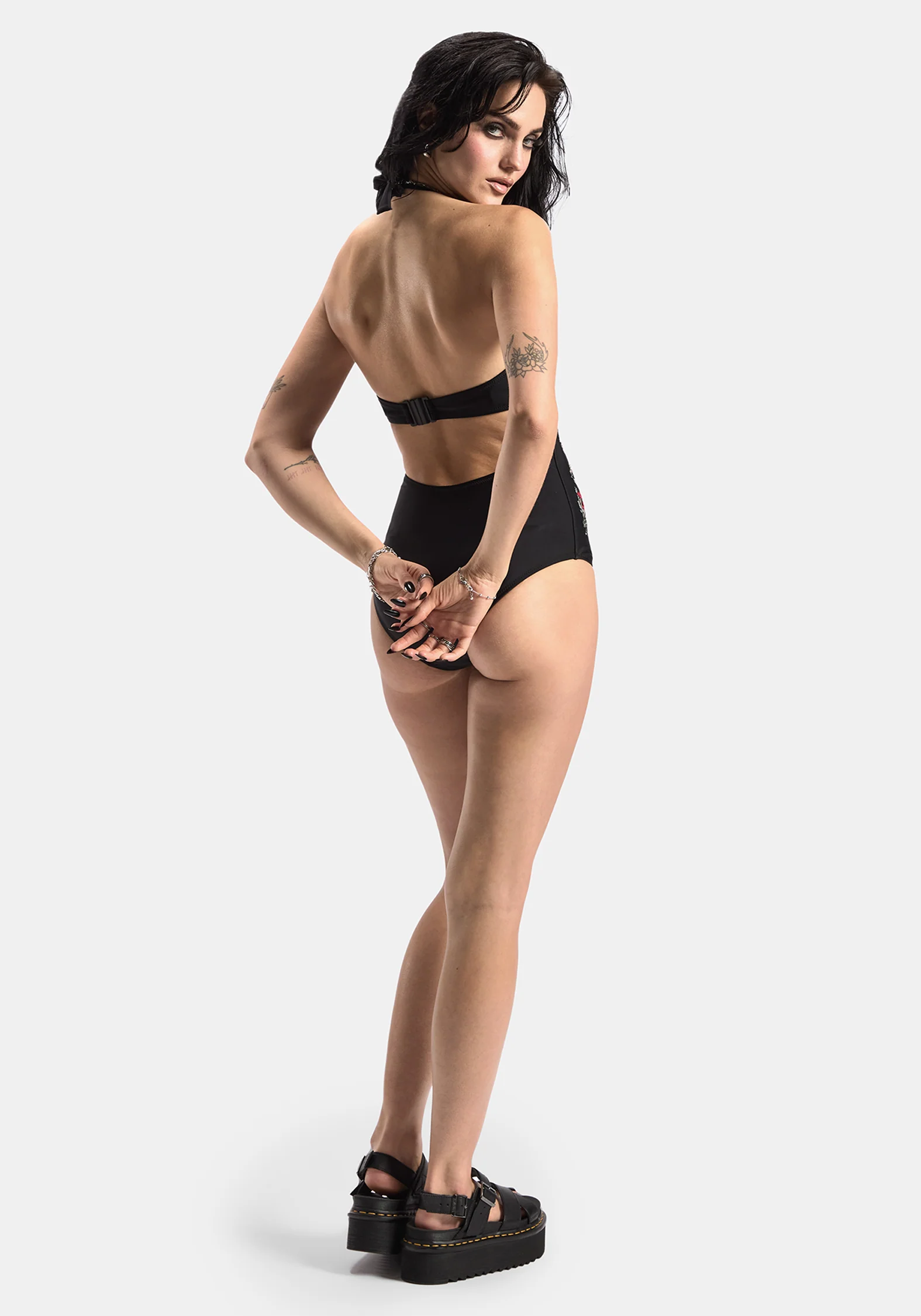 Copia Floral Embroidered Halter Swimsuit - Image 7