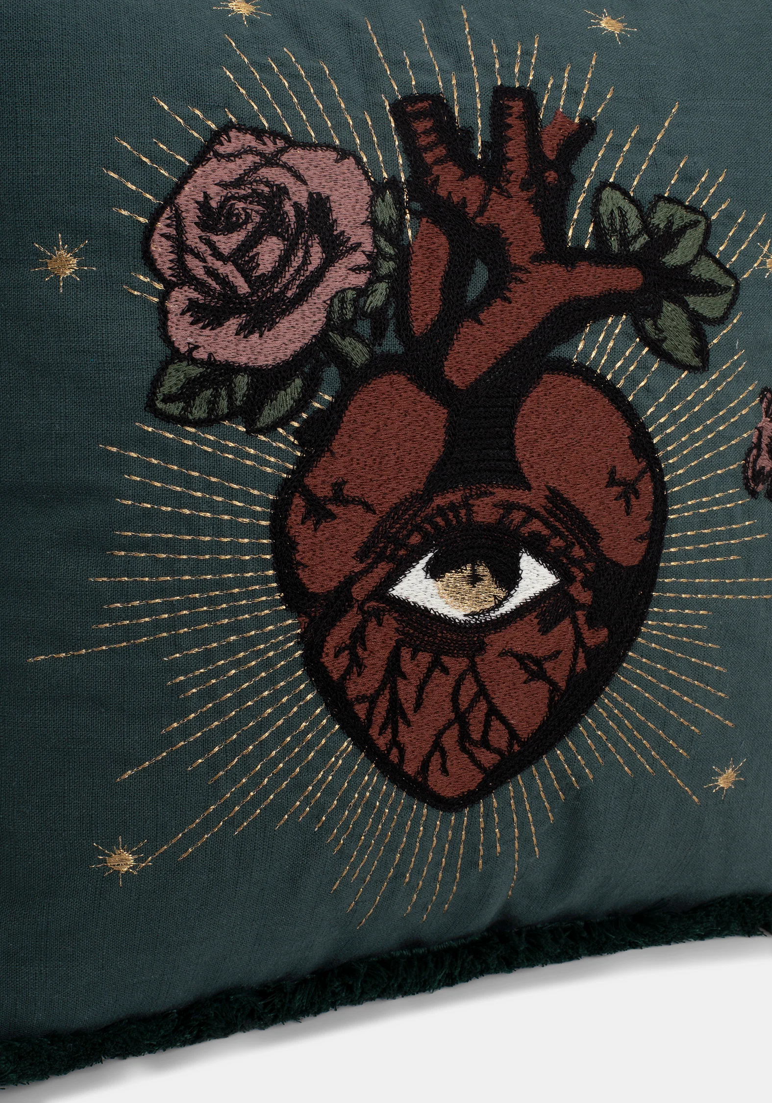 Cor Amara Heart Embroidered Square Cushion - Image 2
