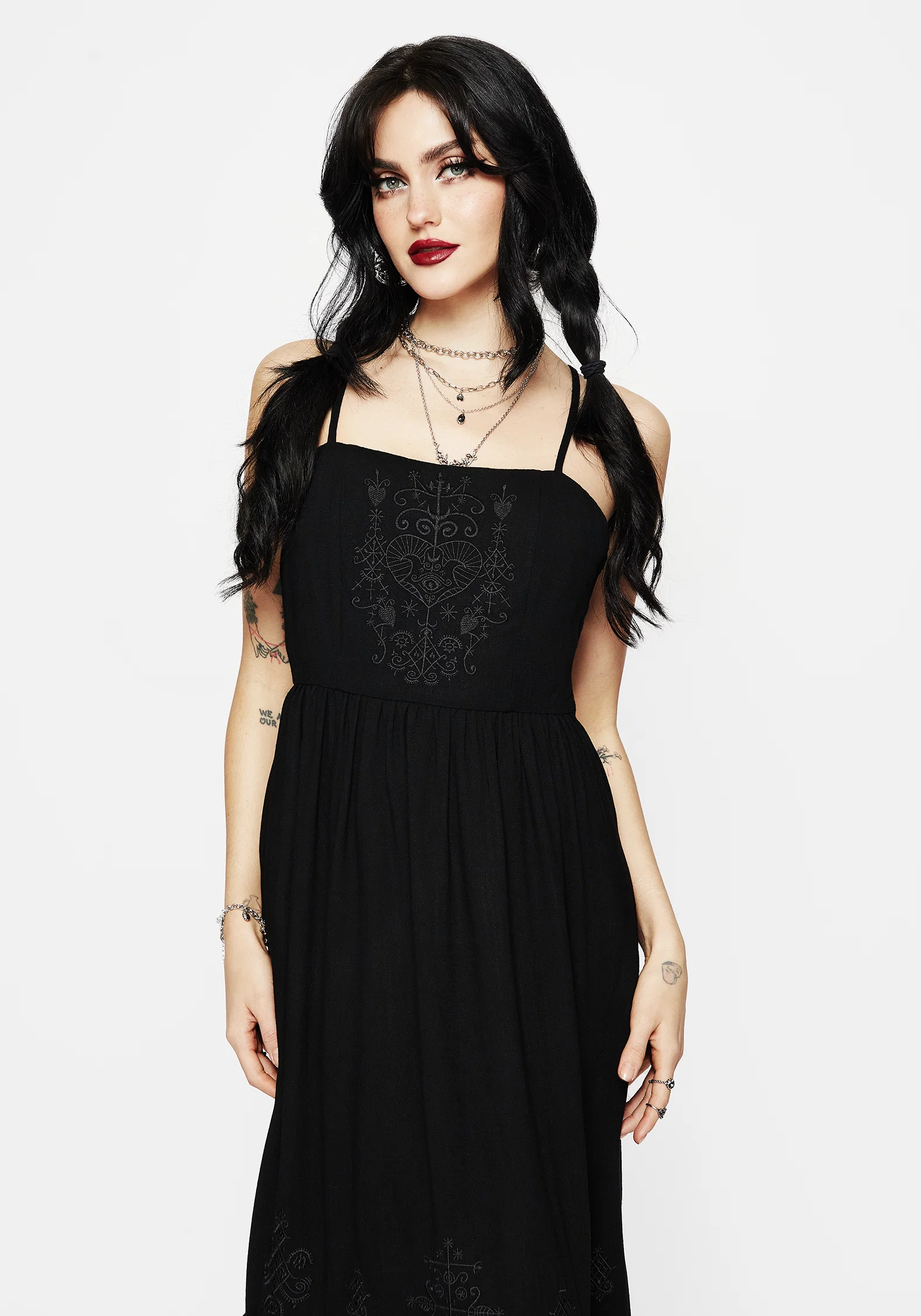 Cordata Embroidered Cami Midi Smock Dress - Image 5
