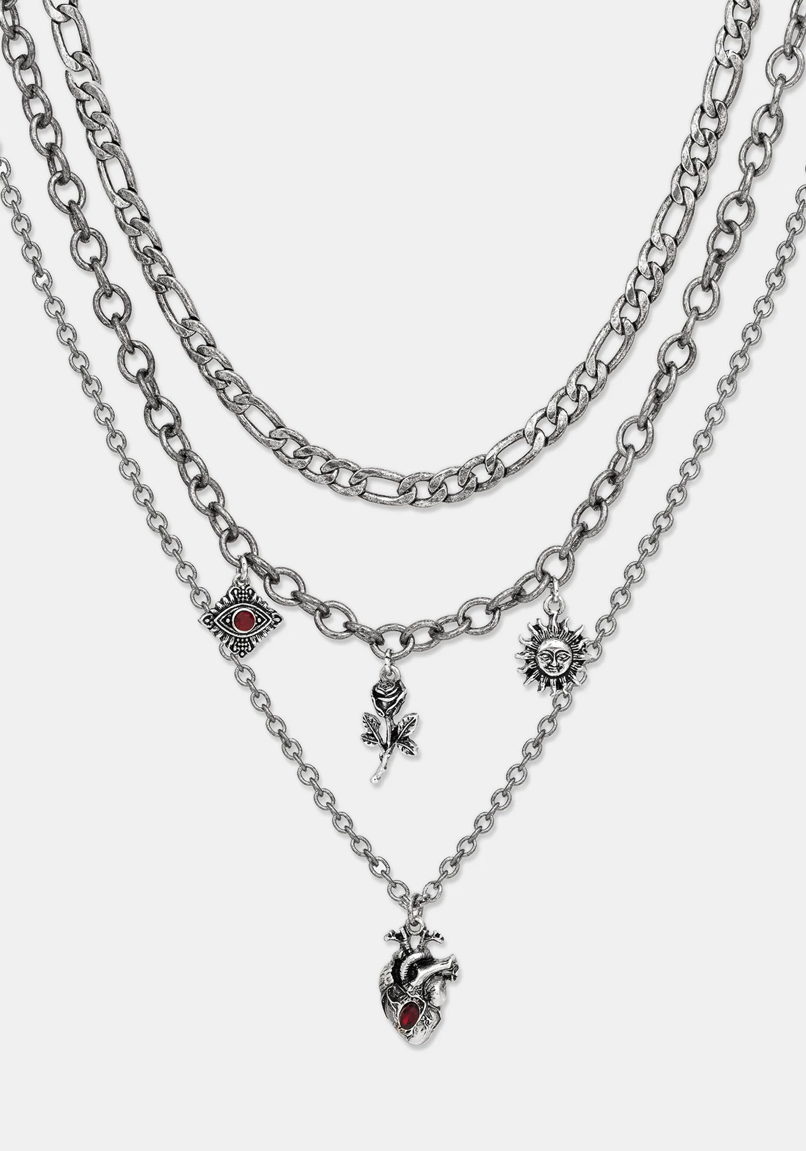 Corium and Anatomical Chain Layered Heart Necklace - Image 4