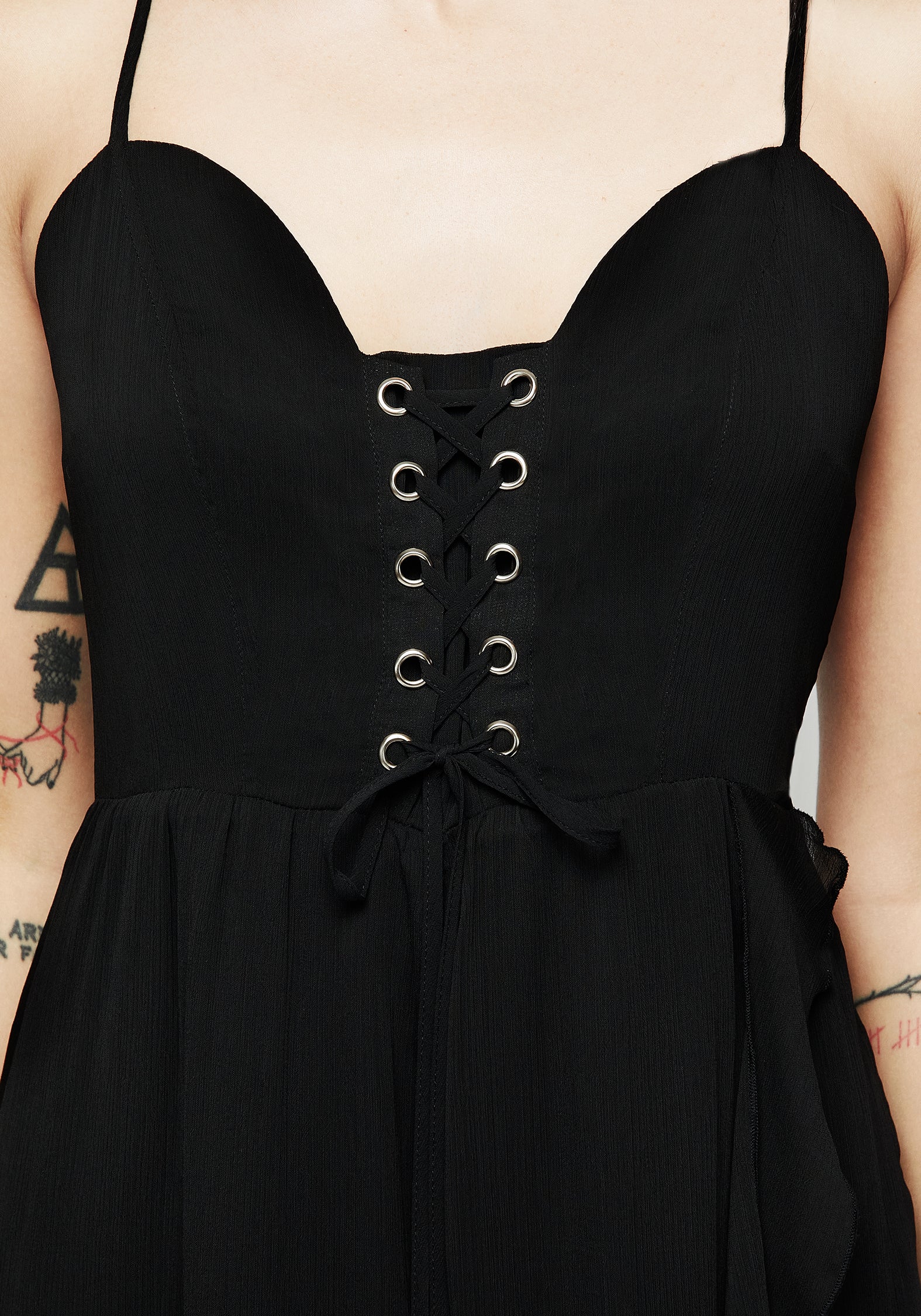 Corsair Lace Front Asymmetric Midi Dress - Image 2