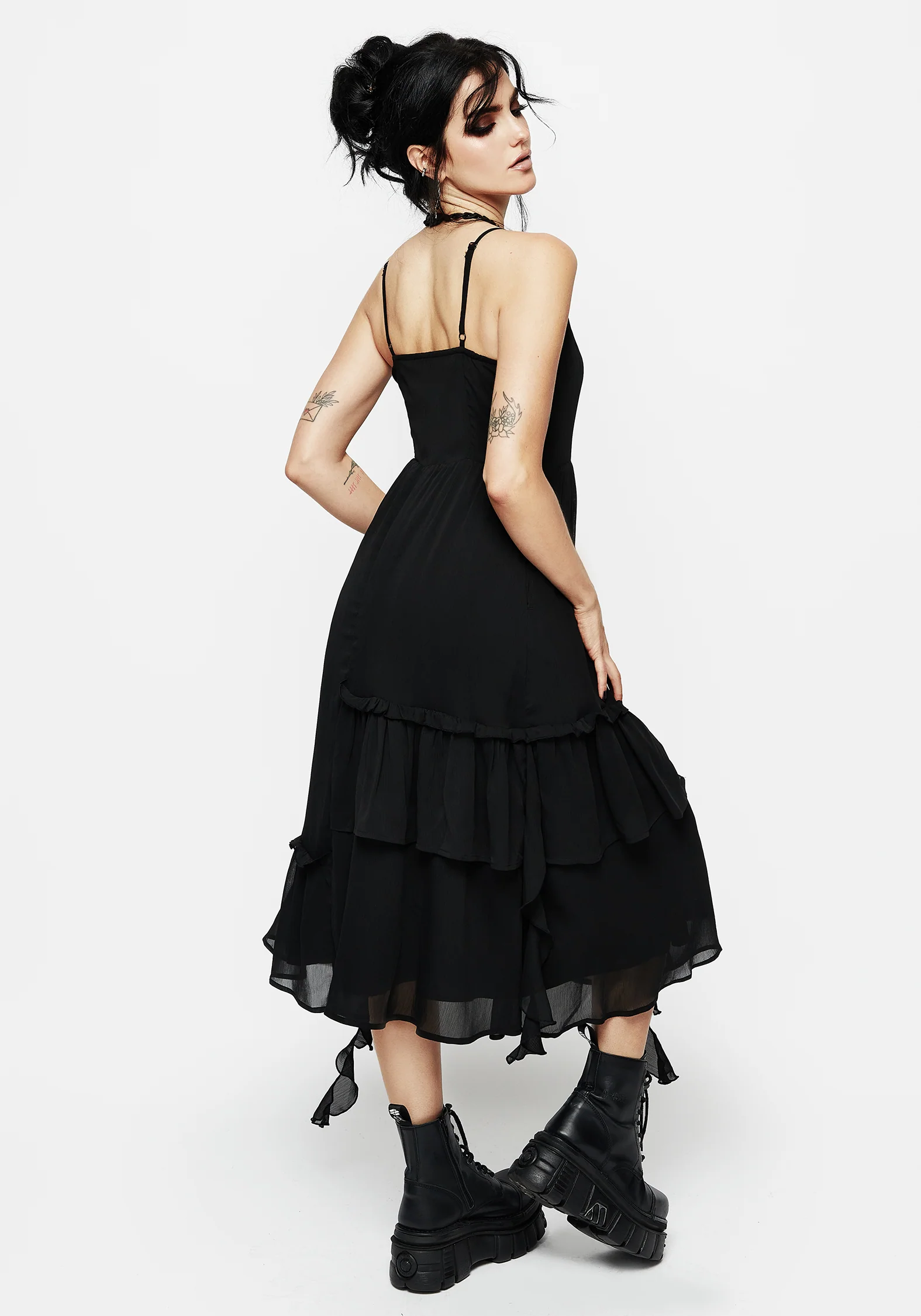 Corsair Lace Front Asymmetric Midi Dress - Image 3