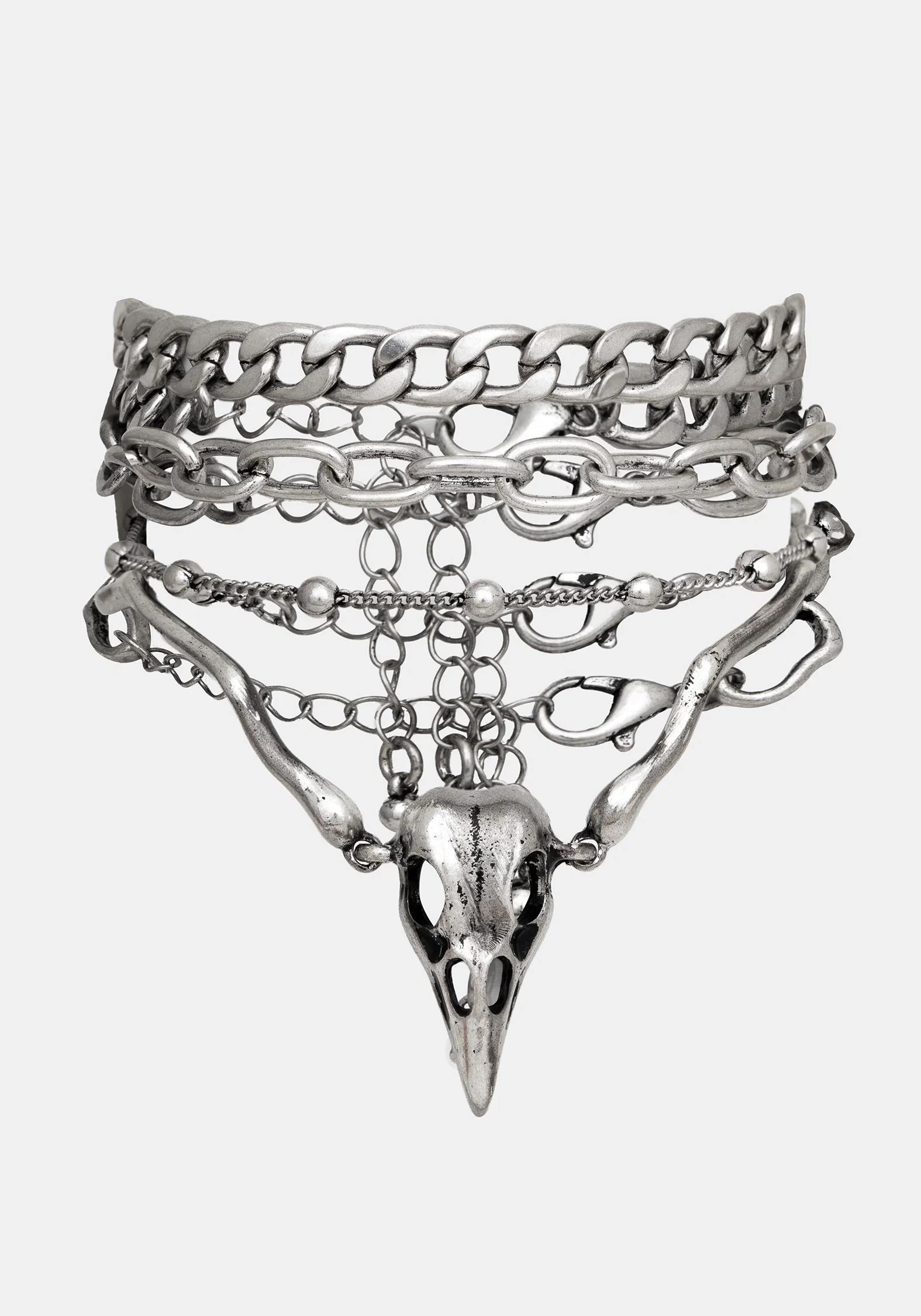 Corvus Bird Skull Bracelet Set - Image 4