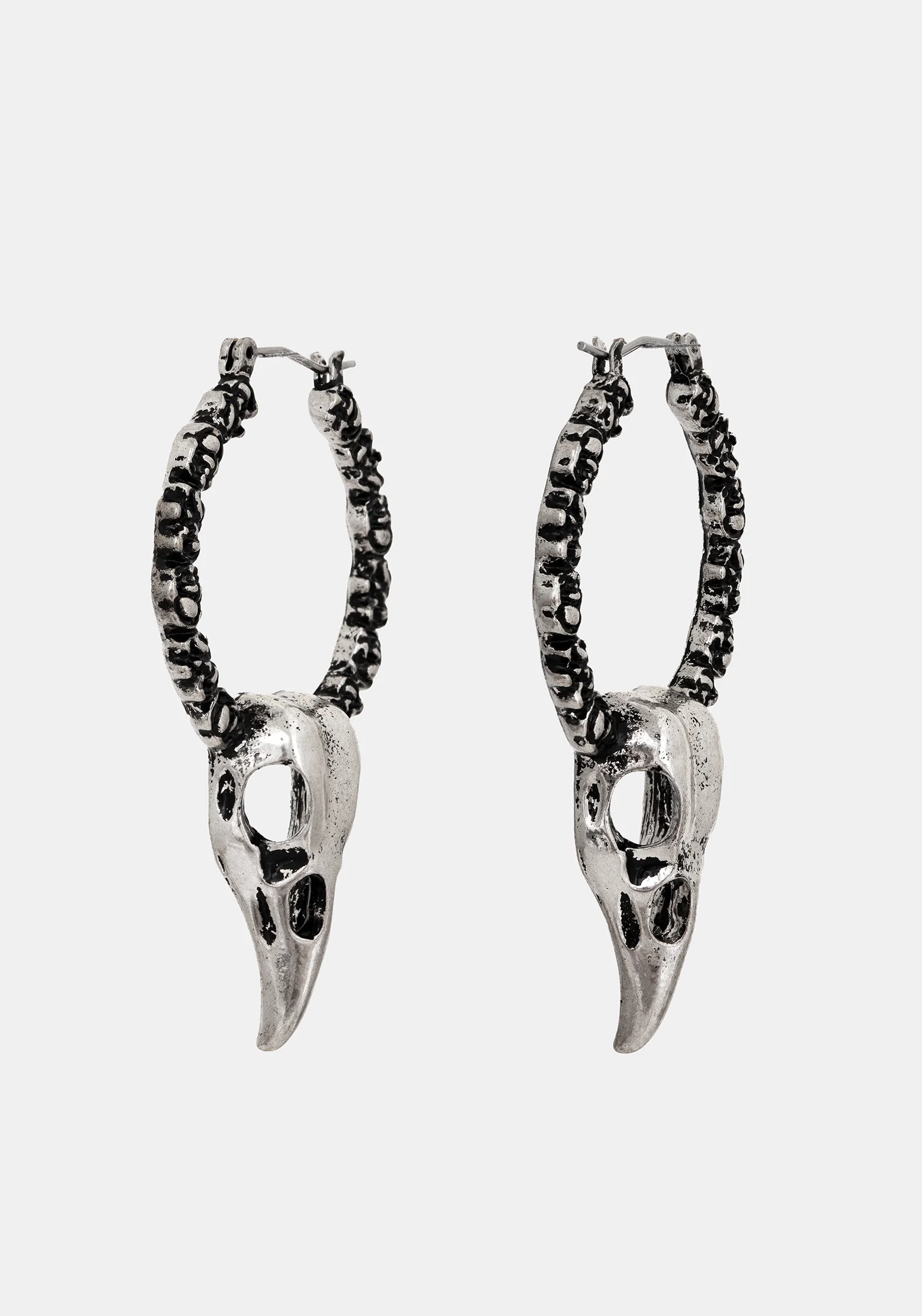 Corvus Bird Skull Hoops - Image 4