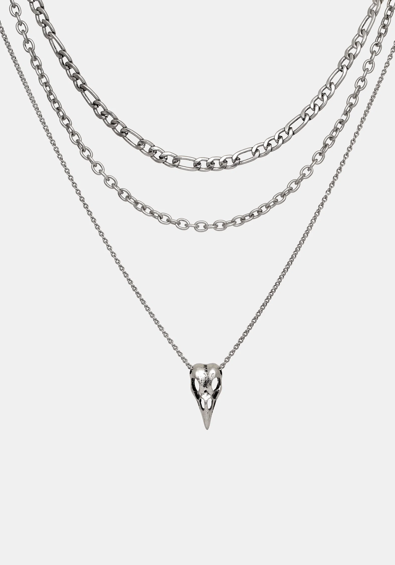 Corvus Bird Skull Layered Necklace - Image 4