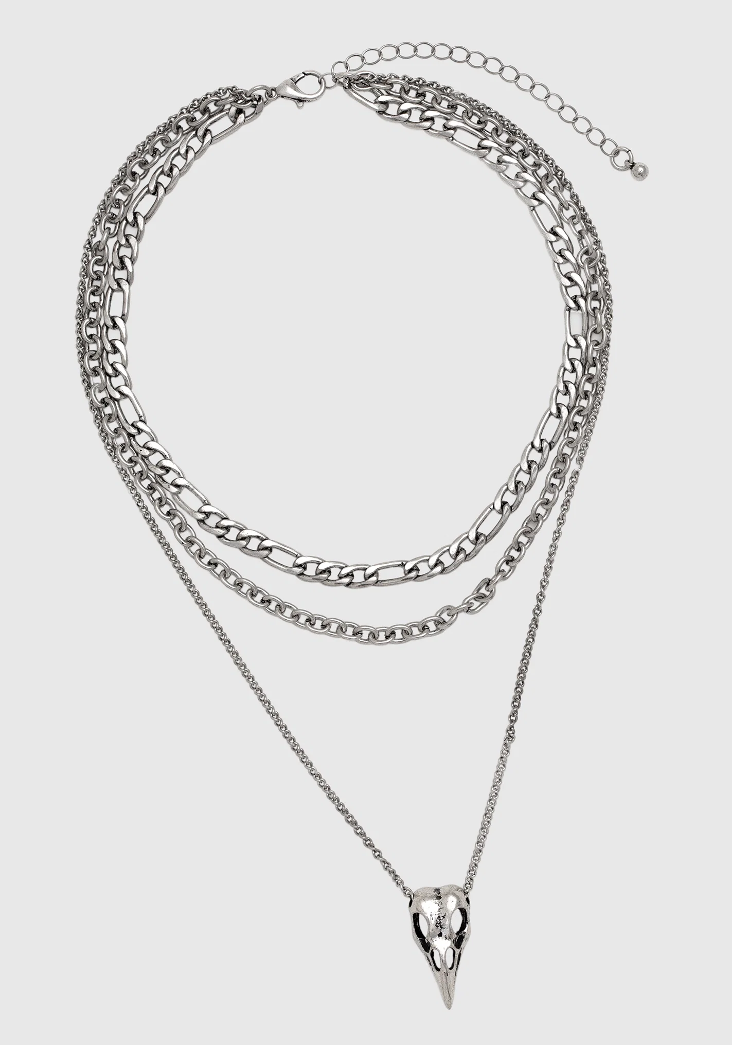 Corvus Bird Skull Layered Necklace - Image 6