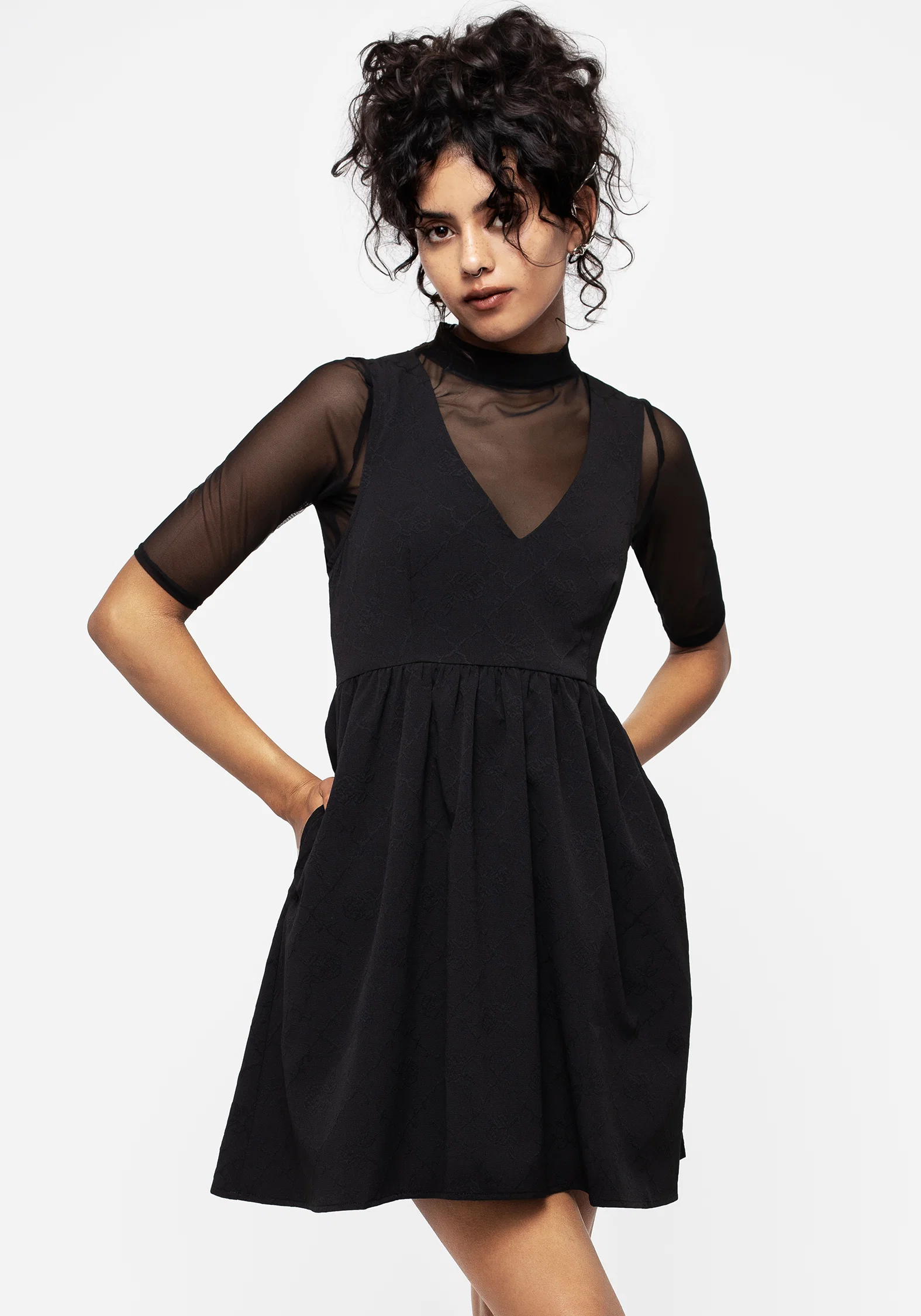 Cosette V-Neck Mini Smock Dress - Image 3