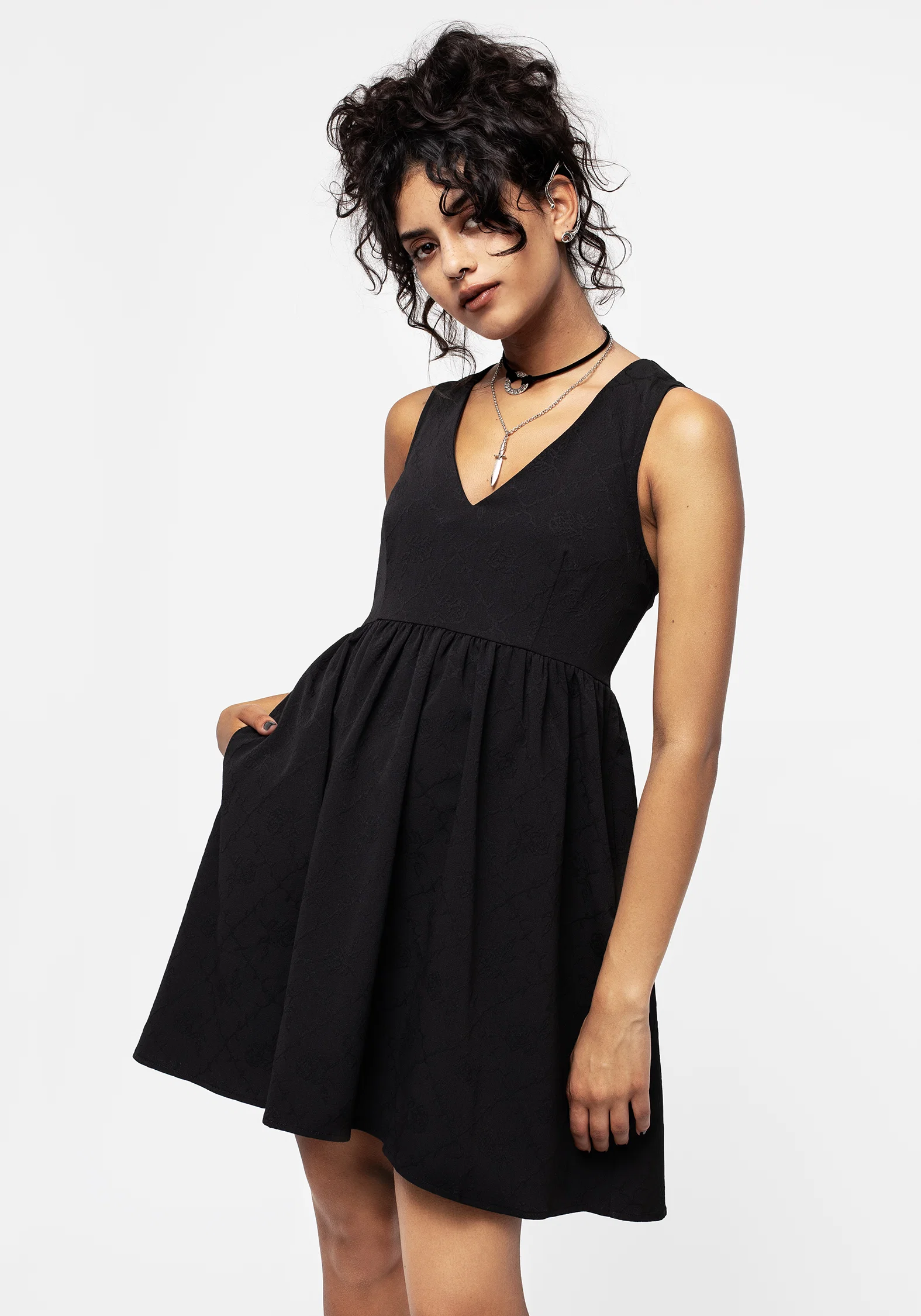 Cosette V-Neck Mini Smock Dress - Image 6