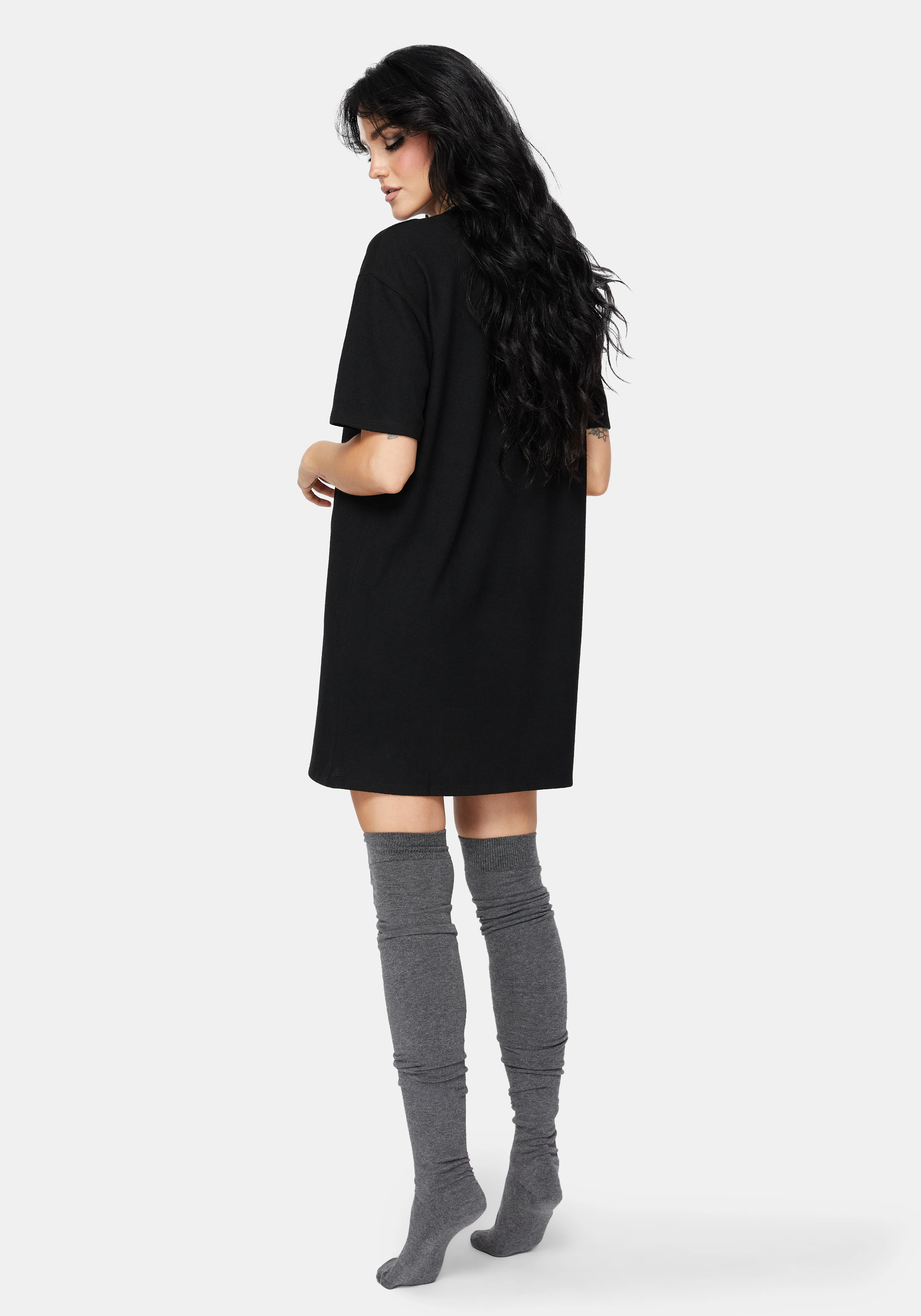 Cosmic Moon Graphic Print Mini Pyjama Tee Dress - Image 3