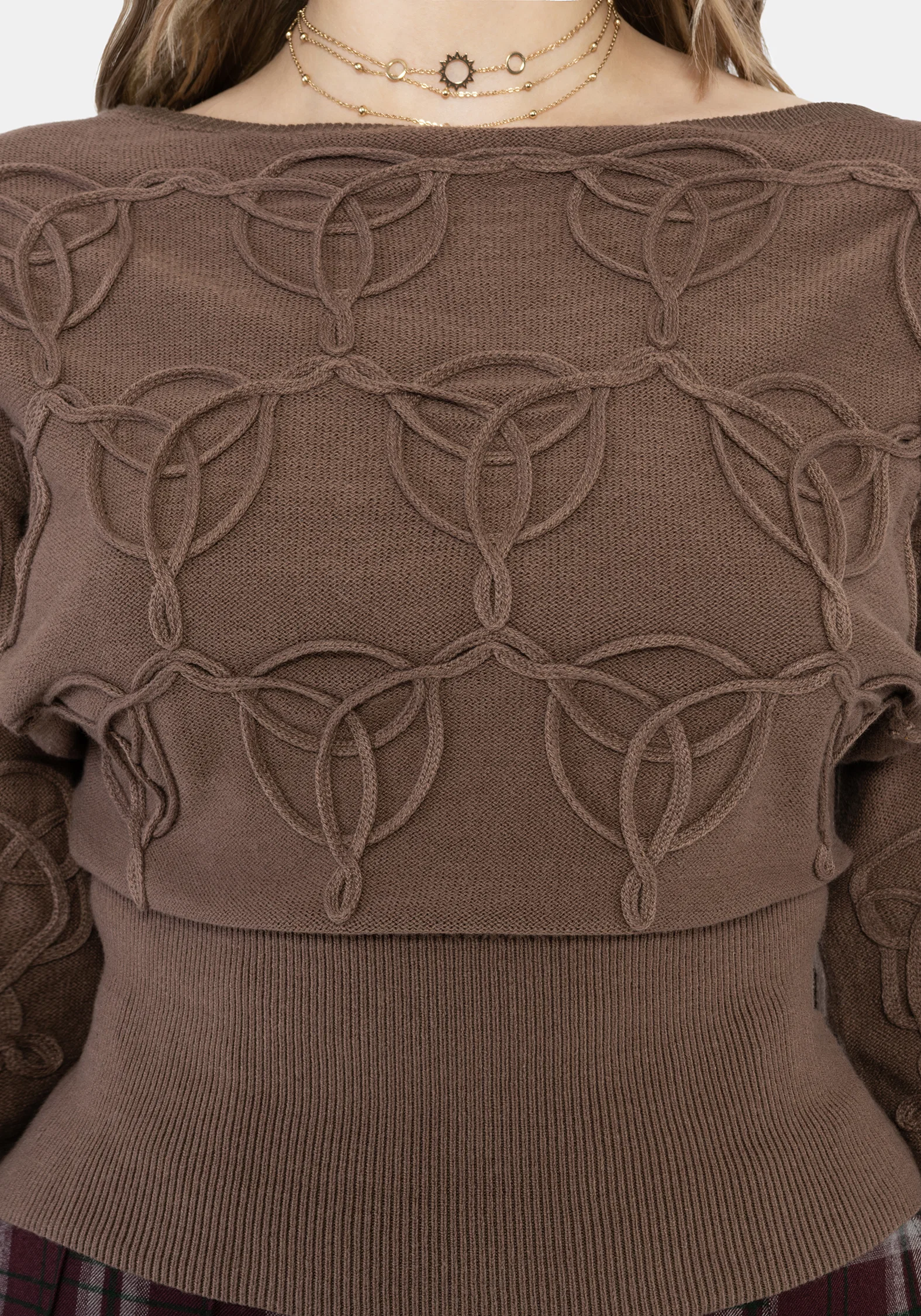 Covet Cotton-Blend Witches Knot Cable Knit Jumper - Image 2