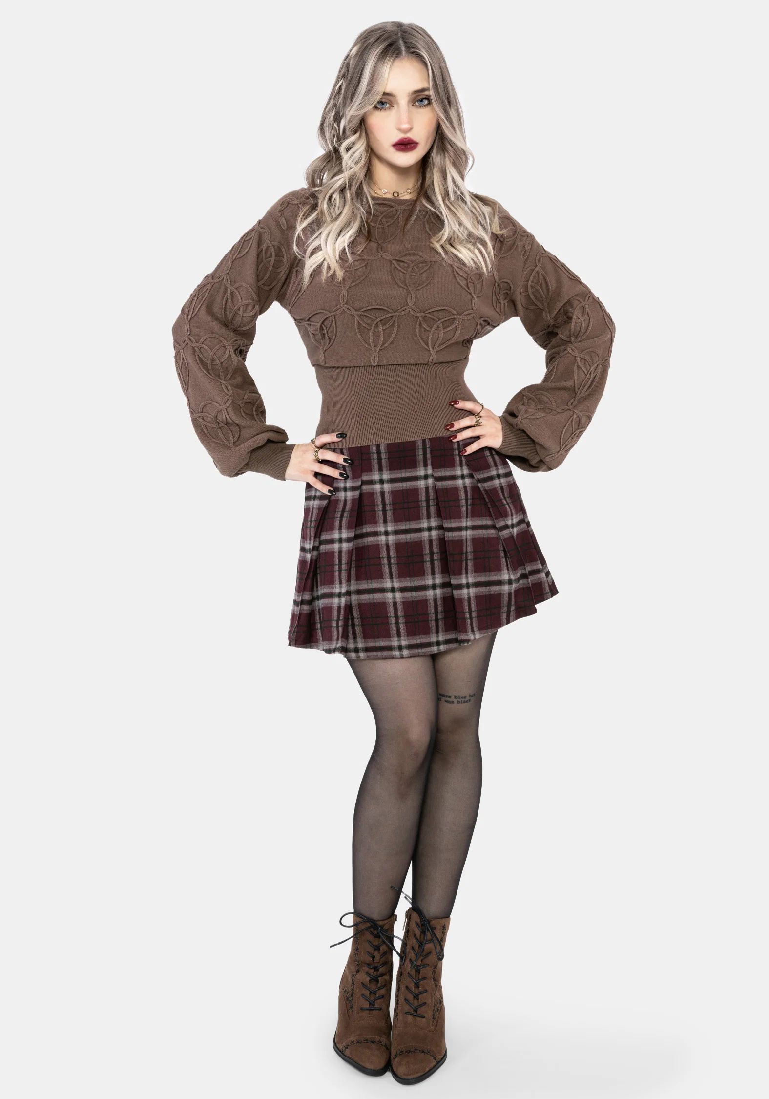 Covet Cotton-Blend Witches Knot Cable Knit Jumper - Image 5