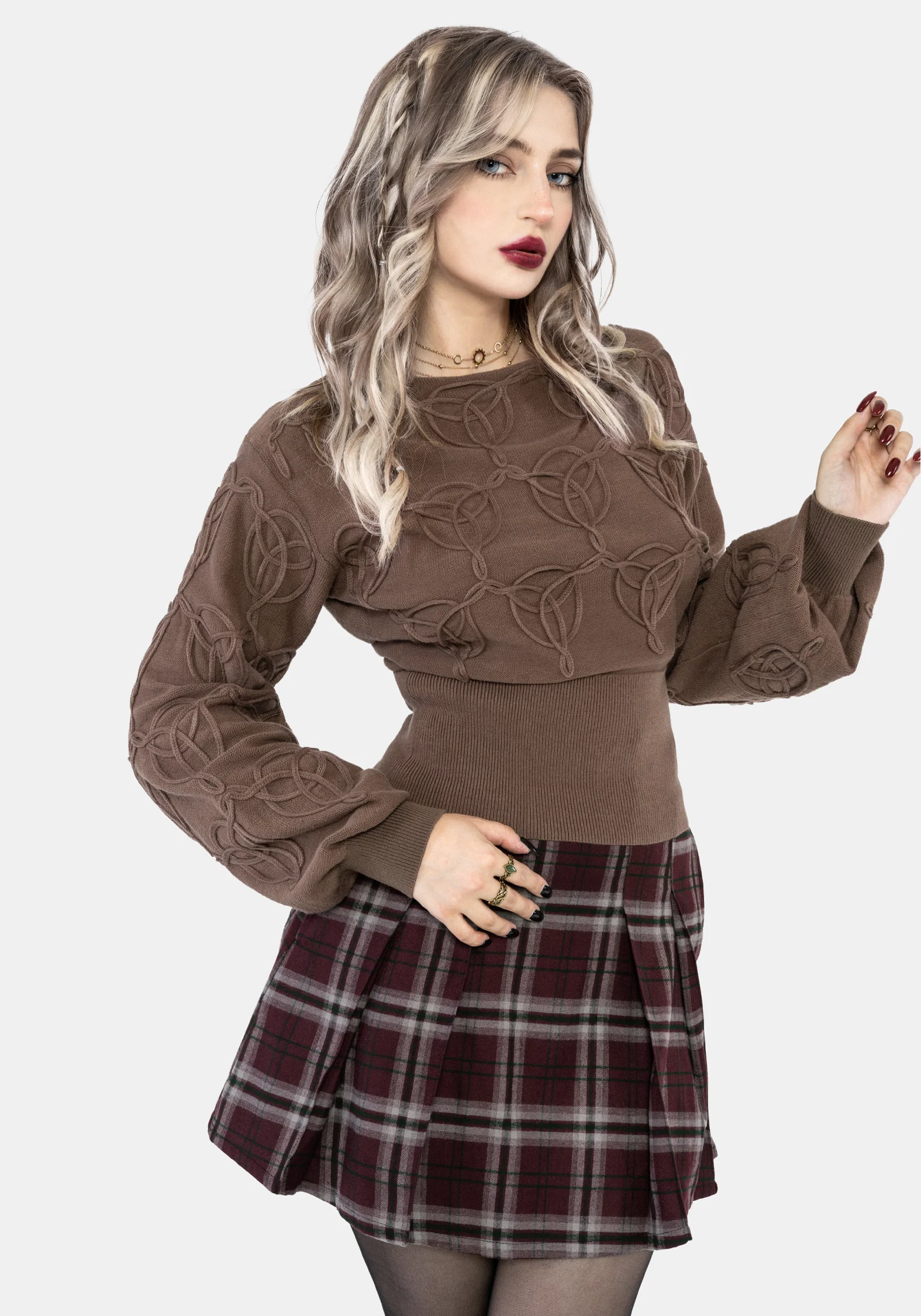 Covet Cotton-Blend Witches Knot Cable Knit Jumper - Image 6