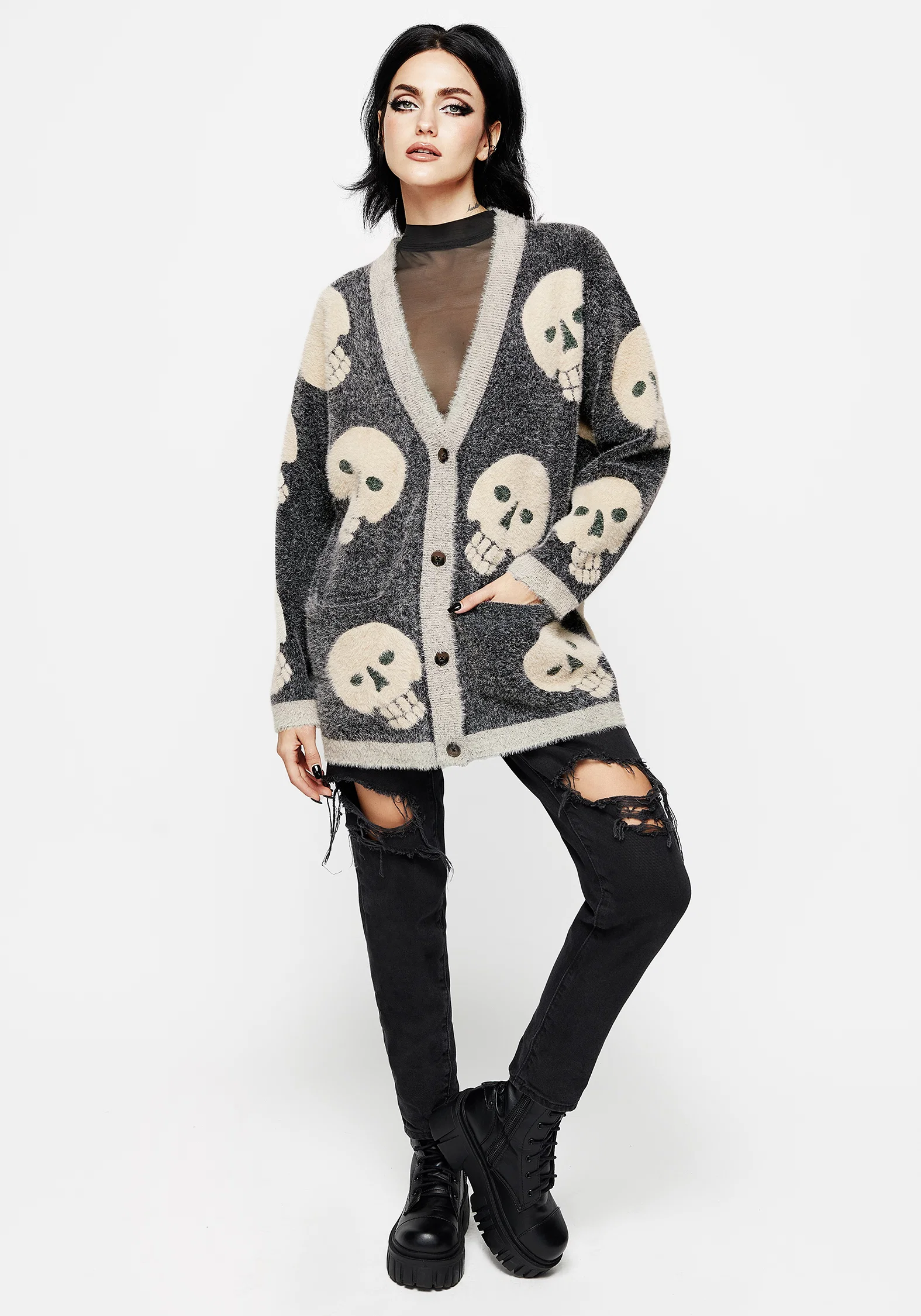 Crania Fluffy Knit Cardigan - Image 4