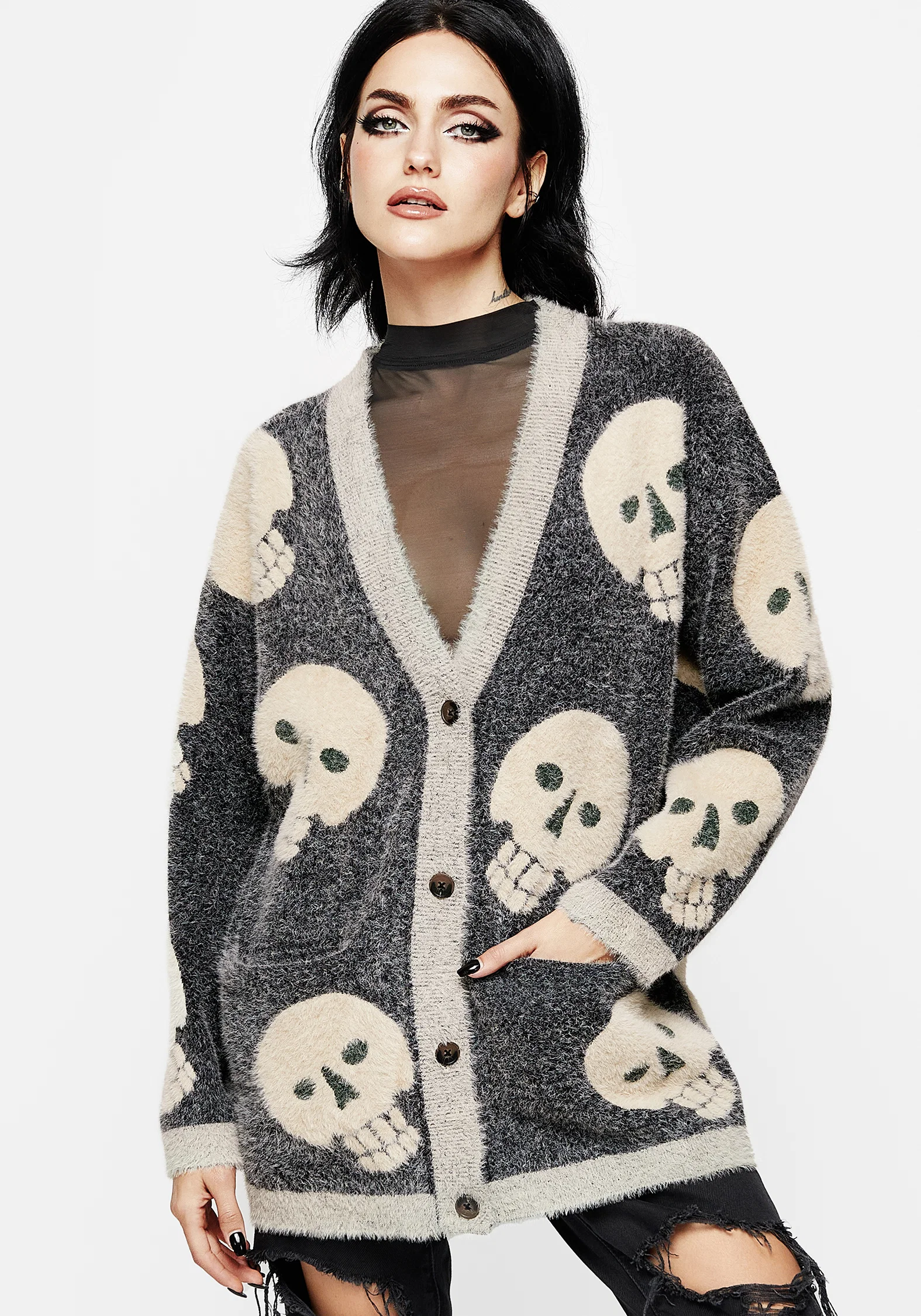 Crania Fluffy Knit Cardigan - Image 6