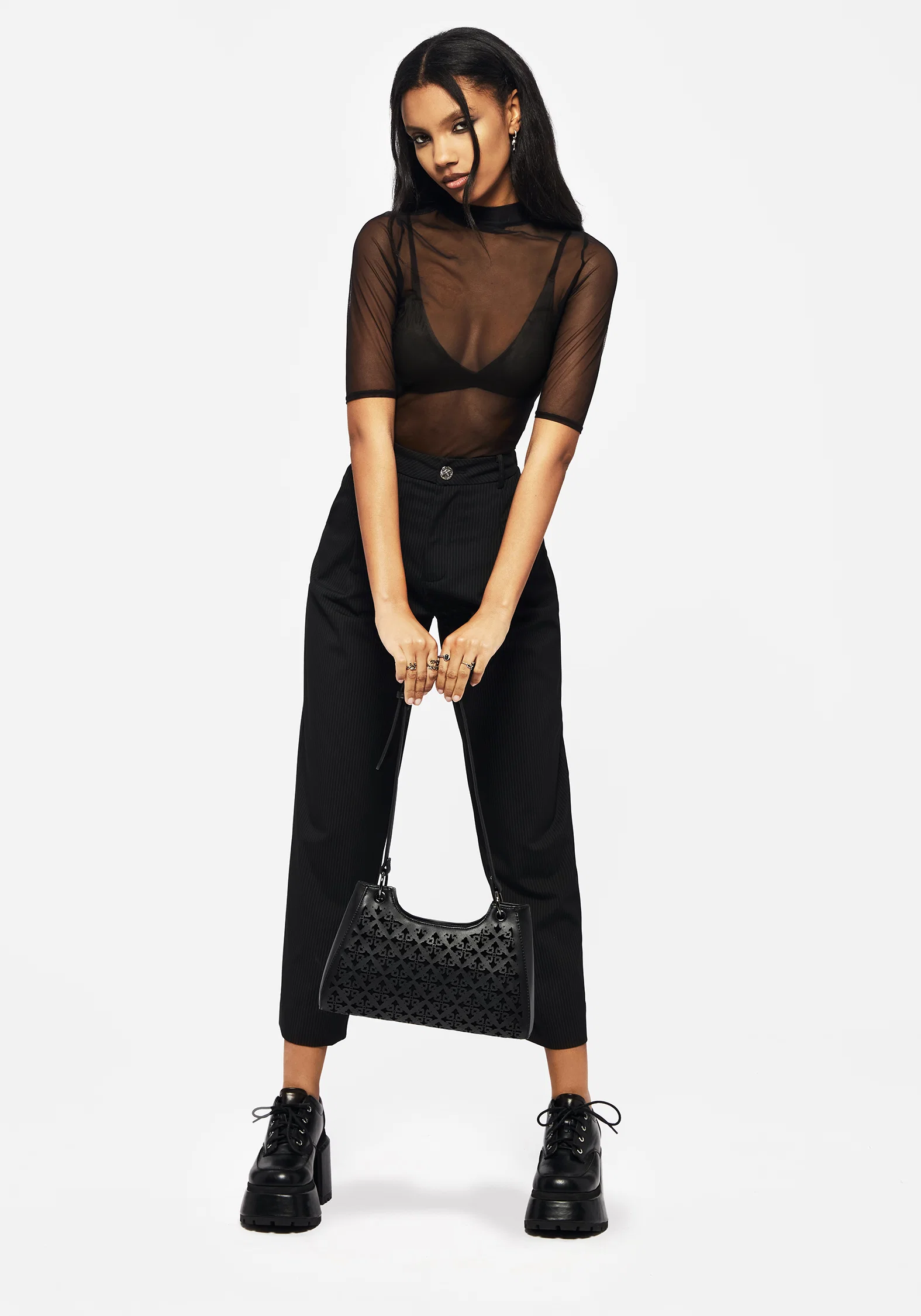 Crux Cut Out Faux Leather Shoulder Bag - Image 5