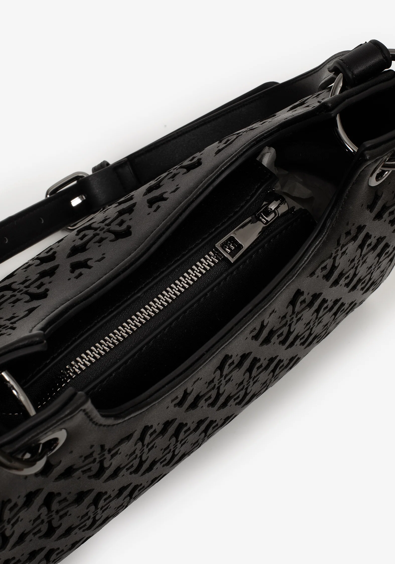 Crux Cut Out Faux Leather Shoulder Bag - Image 7