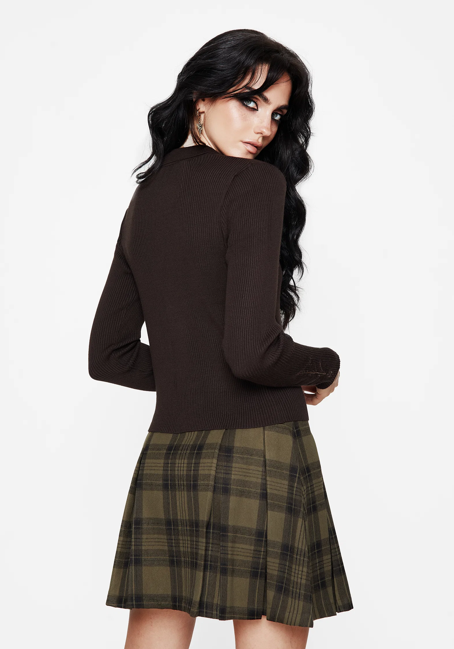 Cybele Embroidered Button Up Ribbed Knit Cardigan - Image 3