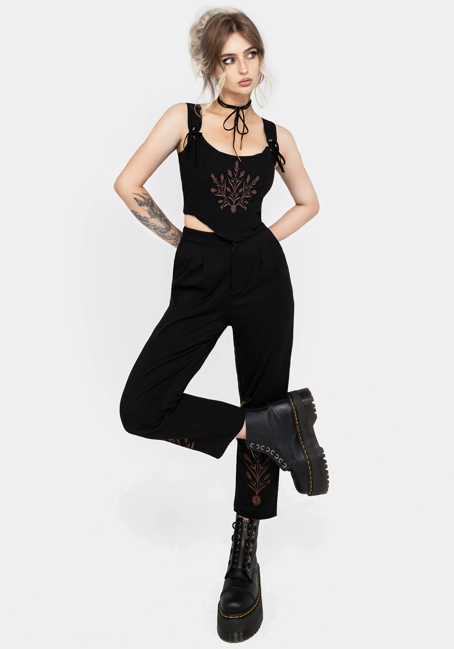 Cybele Embroidered Tapered Trousers - Image 2