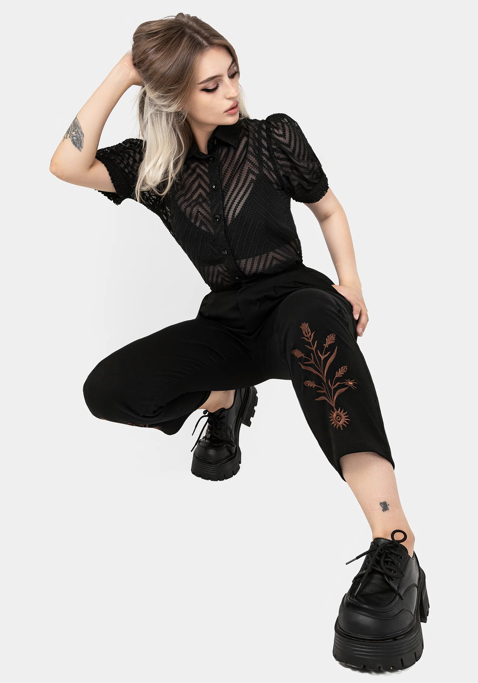 Cybele Embroidered Tapered Trousers - Image 5