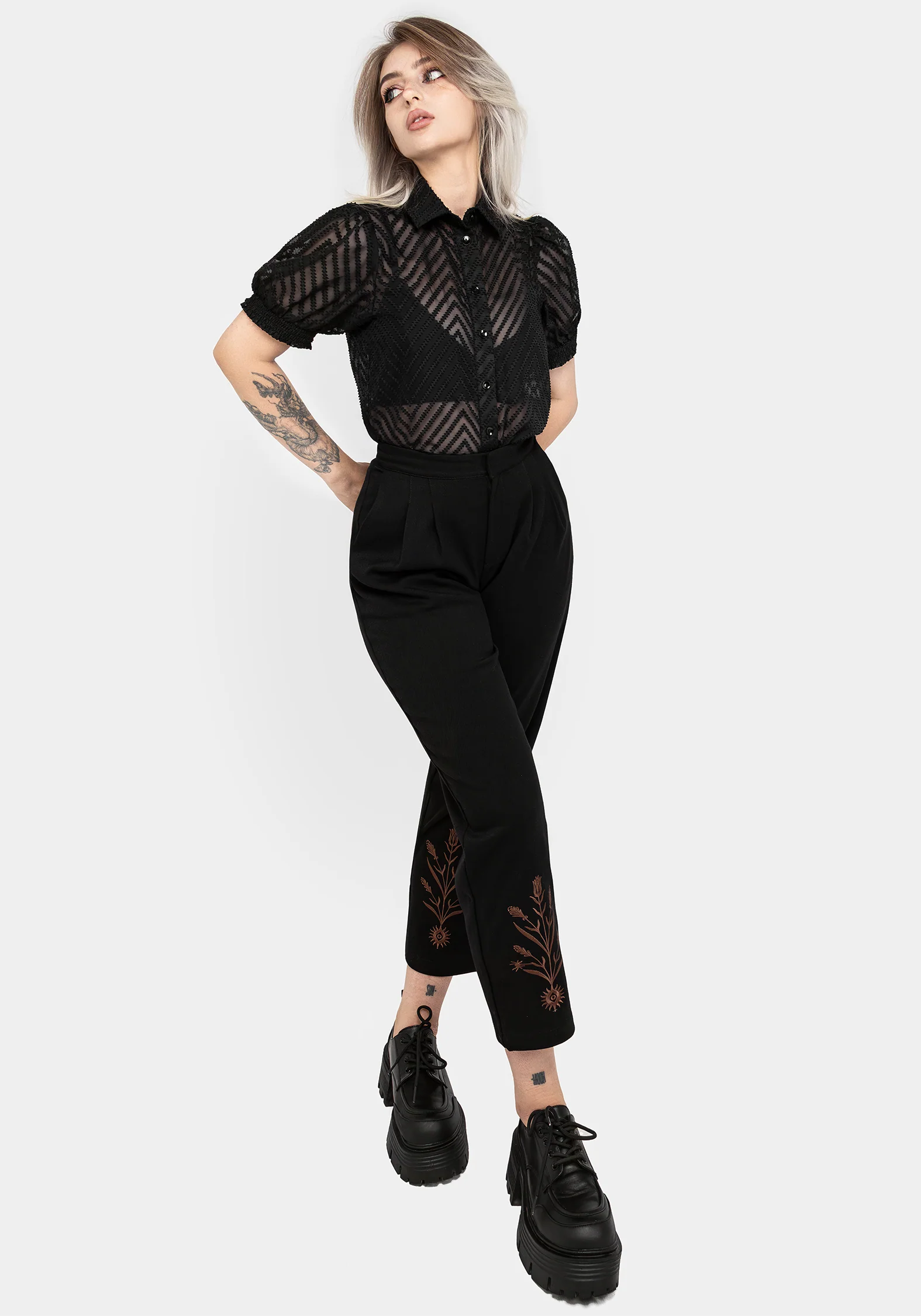 Cybele Embroidered Tapered Trousers - Image 8