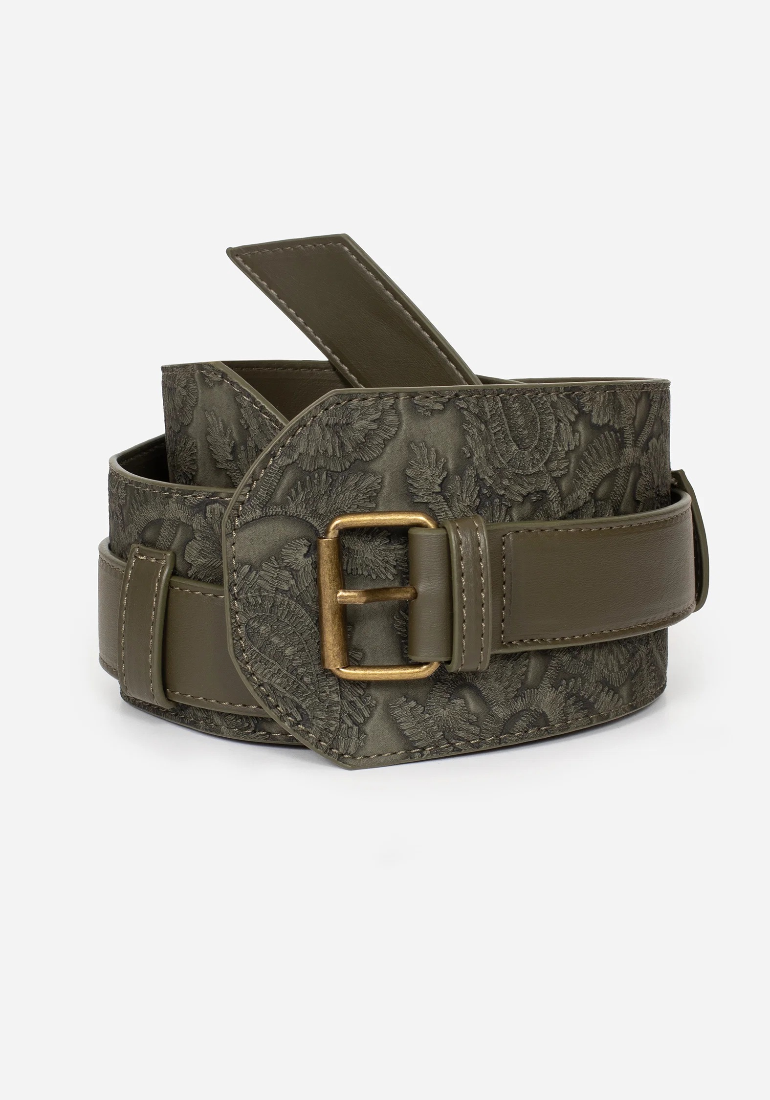 Cypress Paisley Debossed Buckled Waist Belt - Image 2