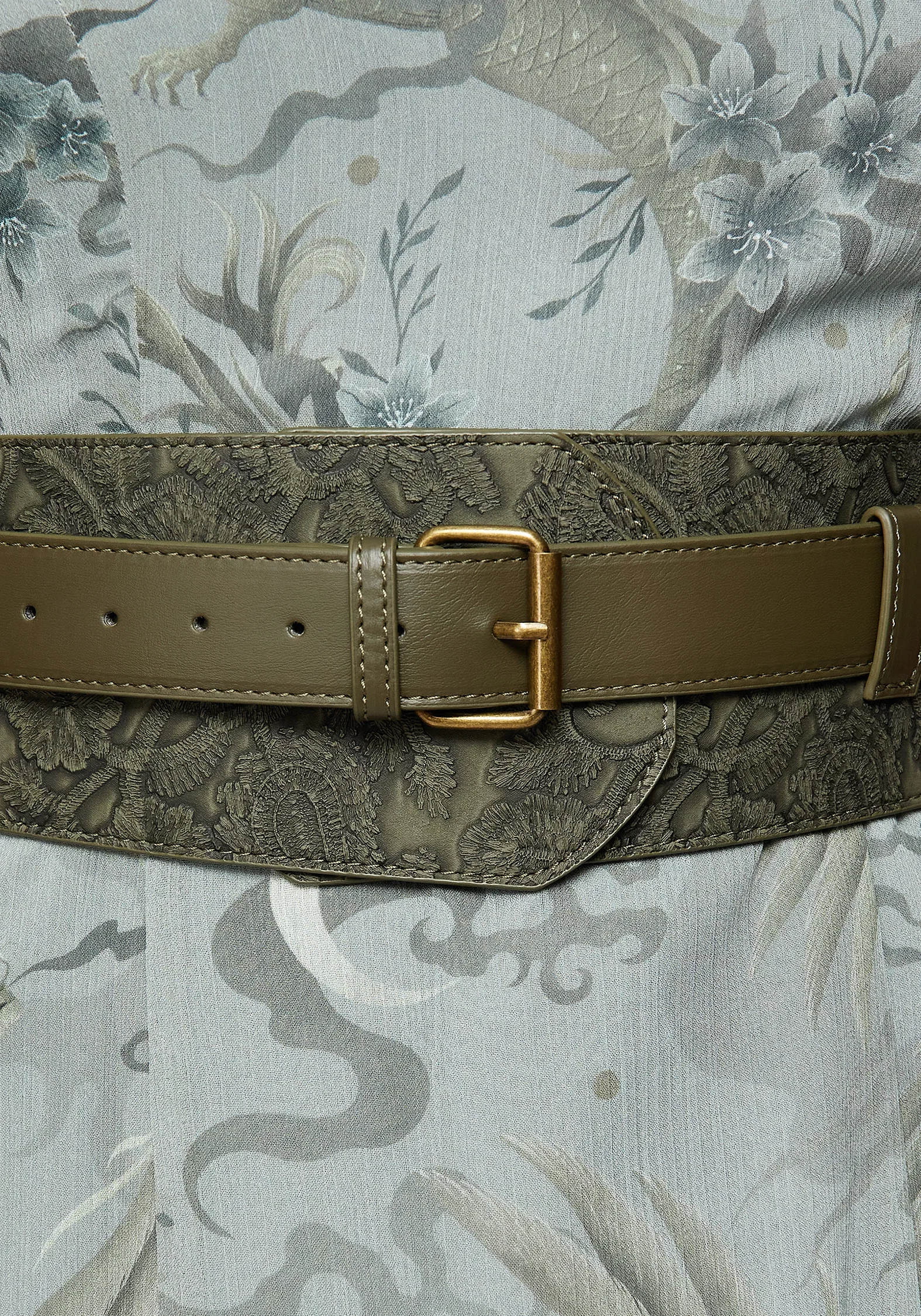 Cypress Paisley Debossed Buckled Waist Belt - Image 3