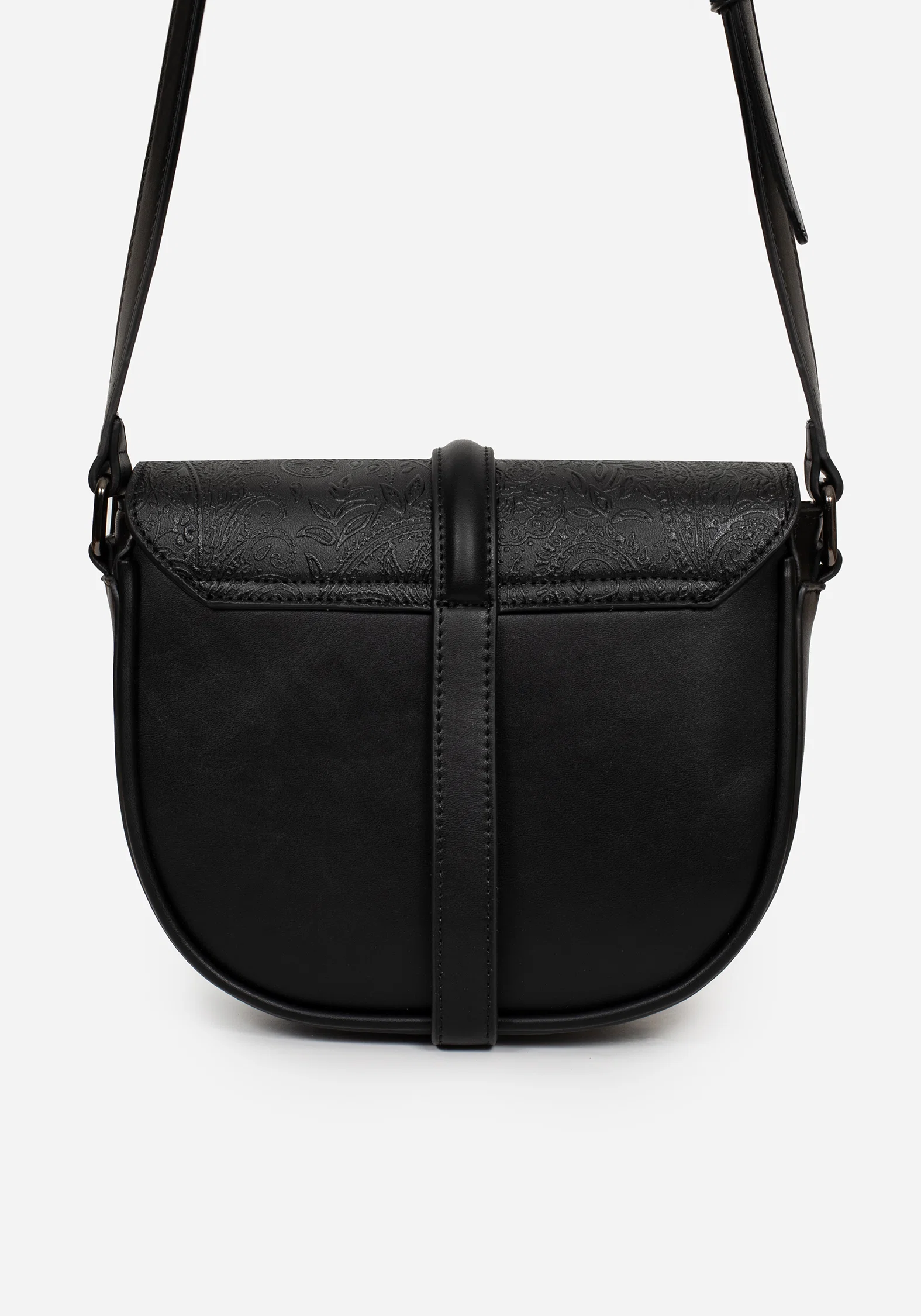 Cypress Paisley Debossed Crossbody Satchel Bag - Black - Image 4
