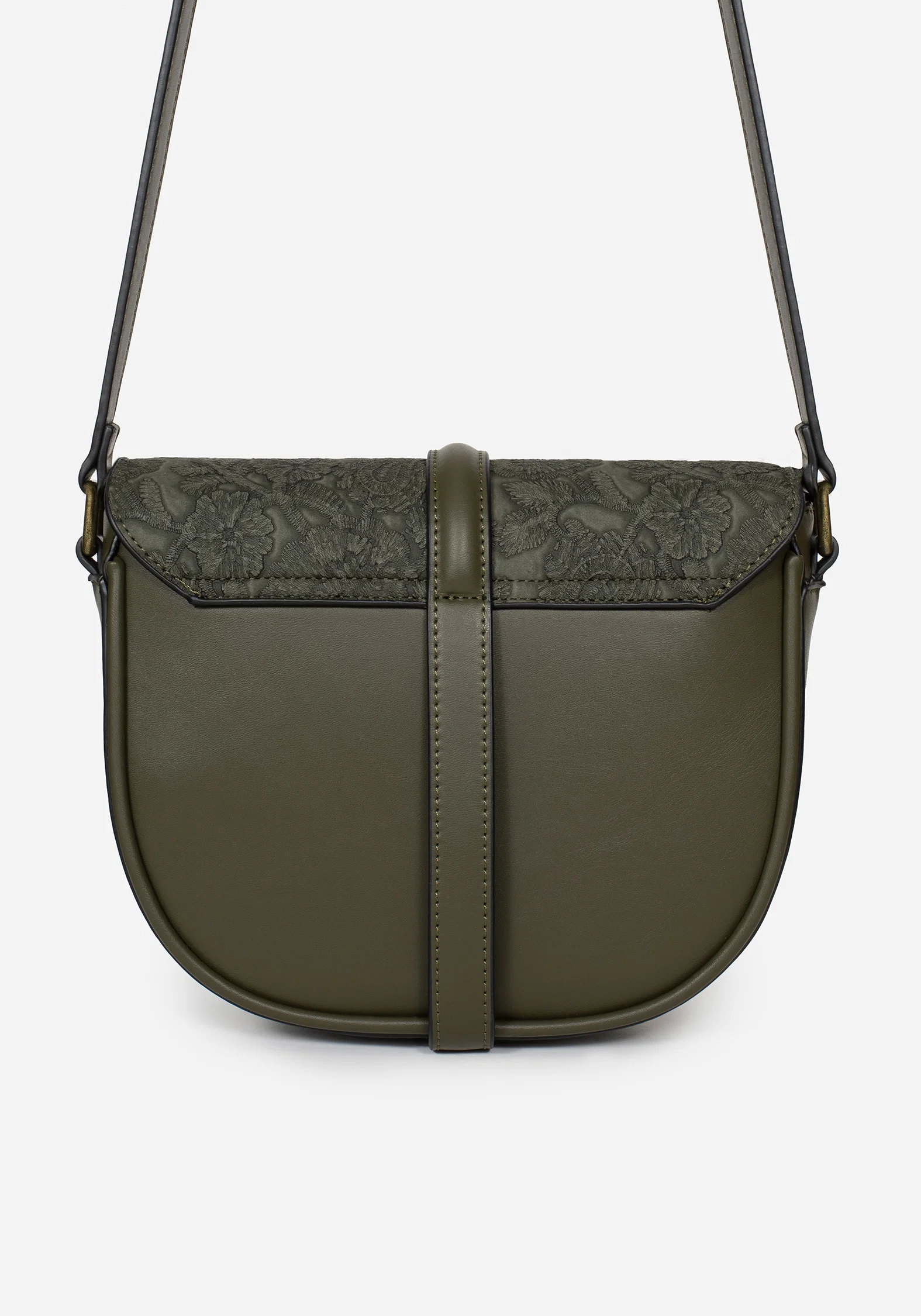Cypress Paisley Debossed Crossbody Satchel Bag - Green - Image 4