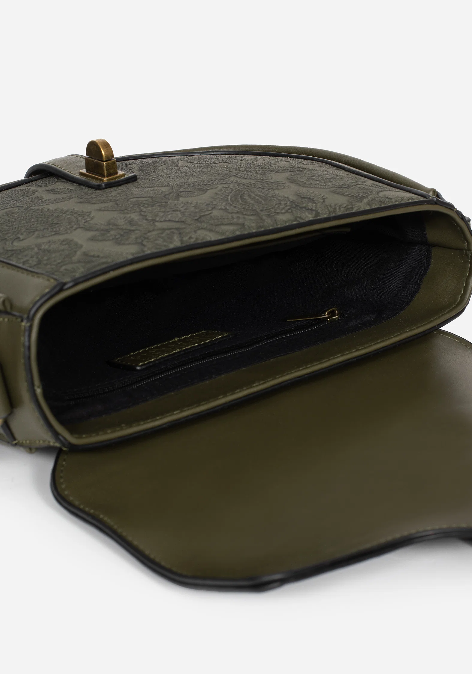 Cypress Paisley Debossed Crossbody Satchel Bag - Green - Image 8