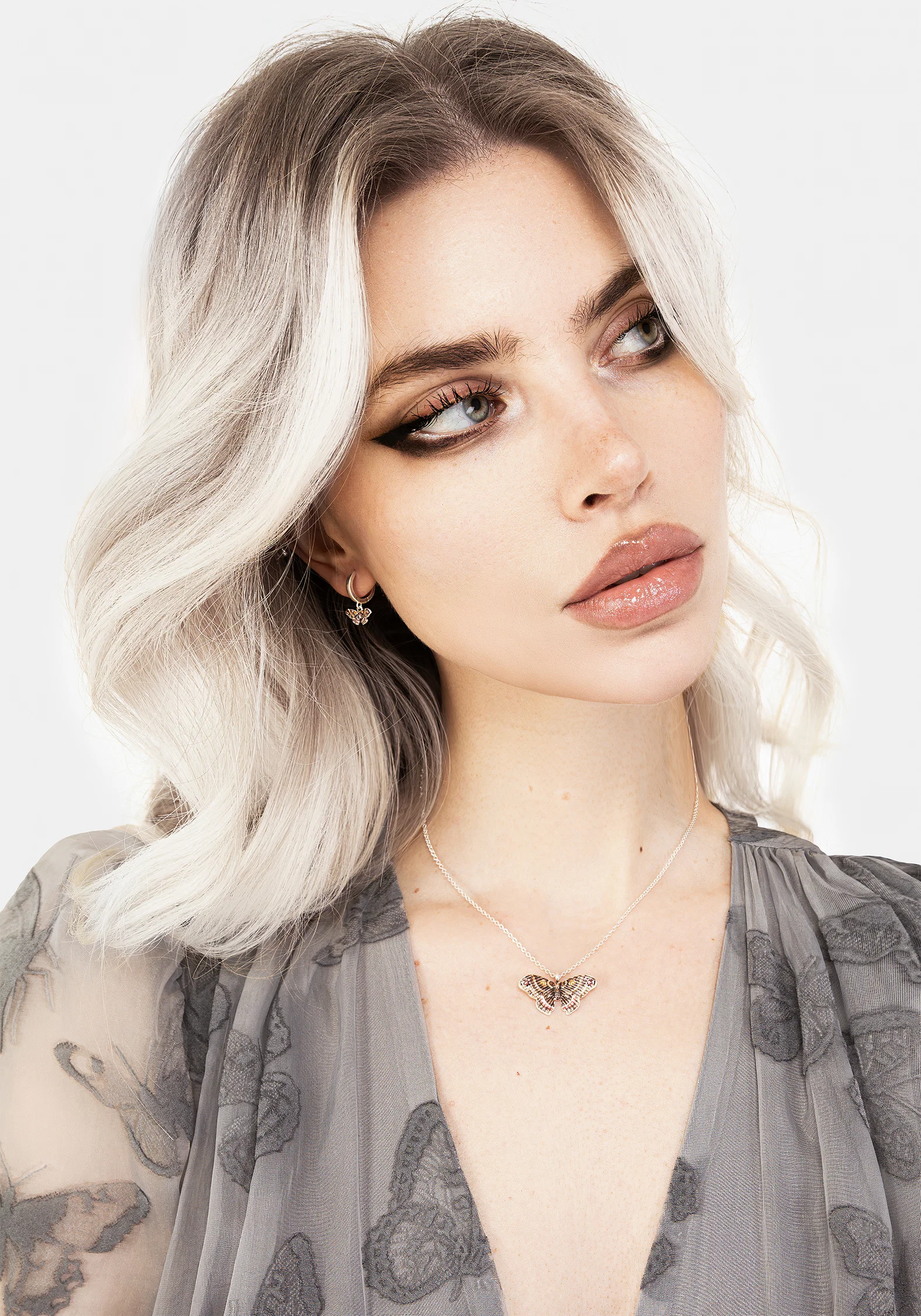 Cyrus Moth Charm Hoop Earrings - Image 5