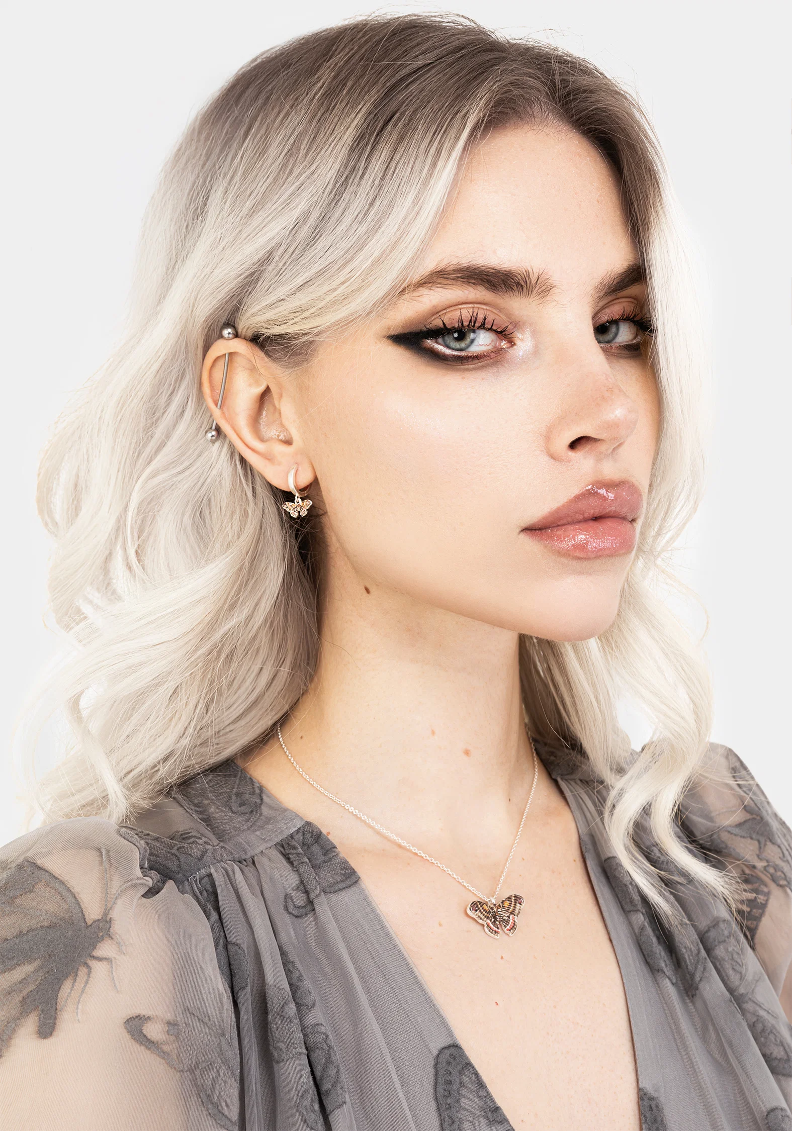 Cyrus Moth Charm Hoop Earrings - Image 6
