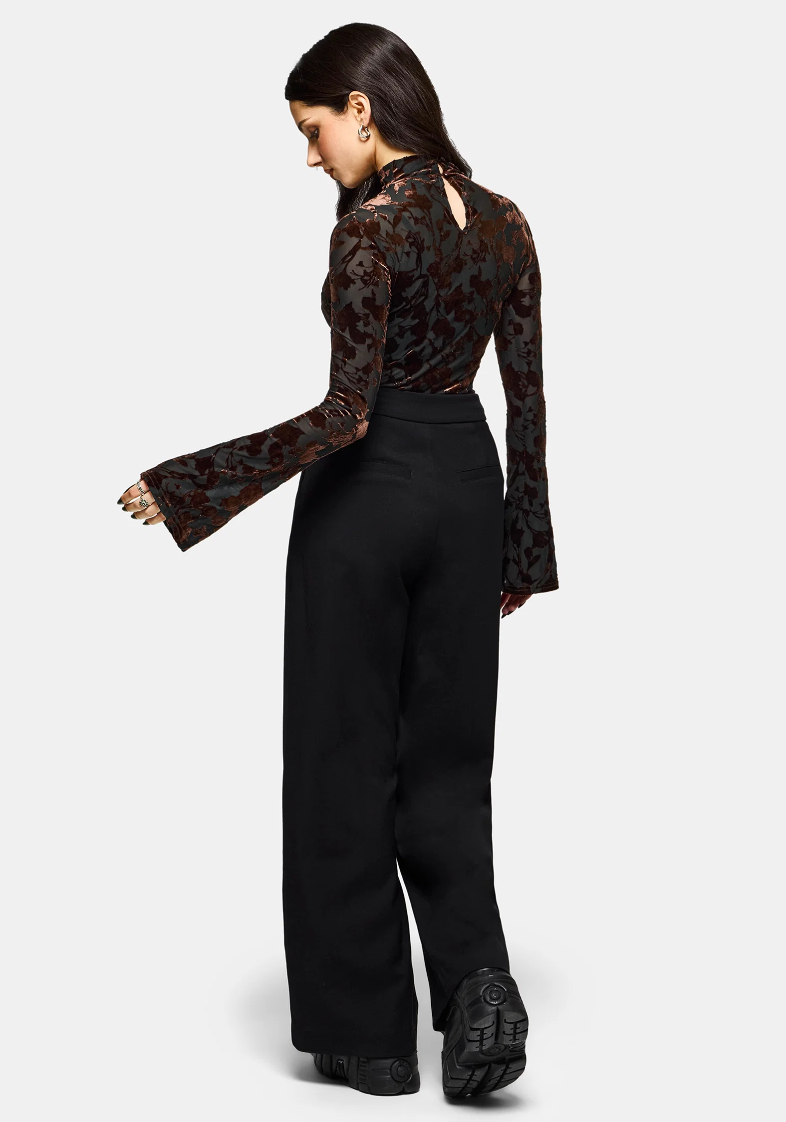 Dakota Devore Velour Flared Sleeve Top - Image 3
