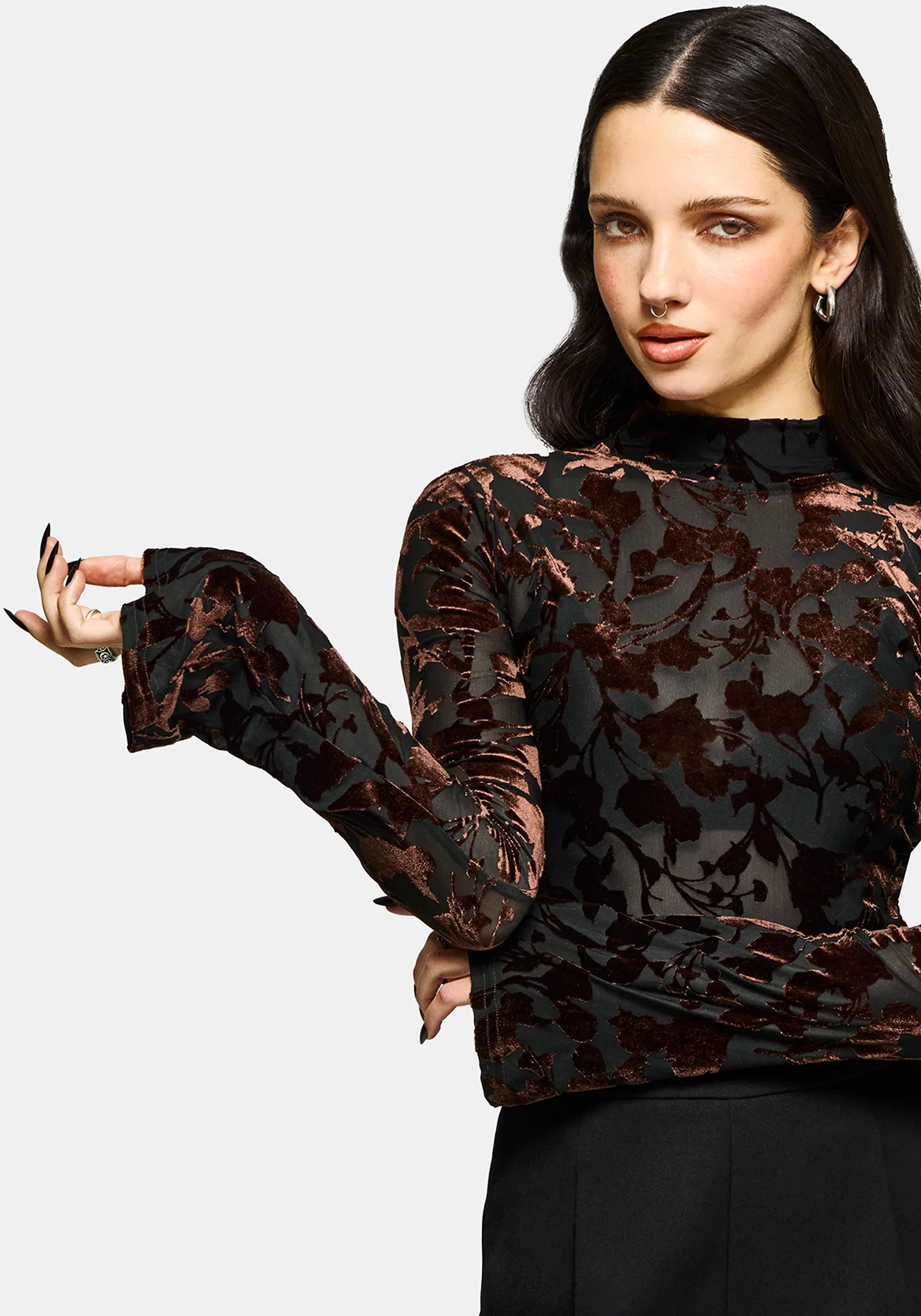 Dakota Devore Velour Flared Sleeve Top - Image 4