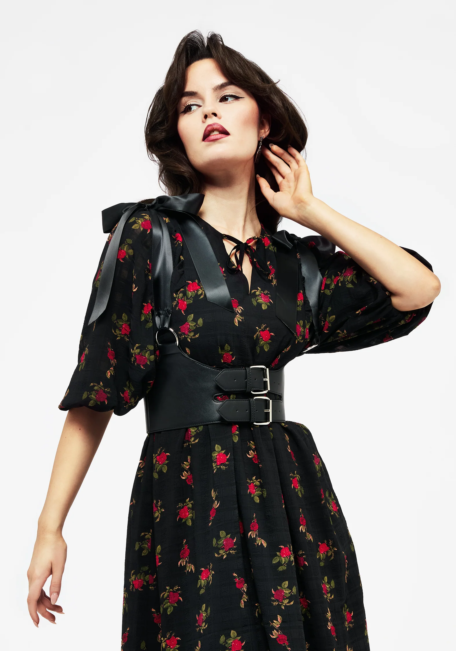 Darcey Floral Print Chiffon Midaxi Dress - Image 5