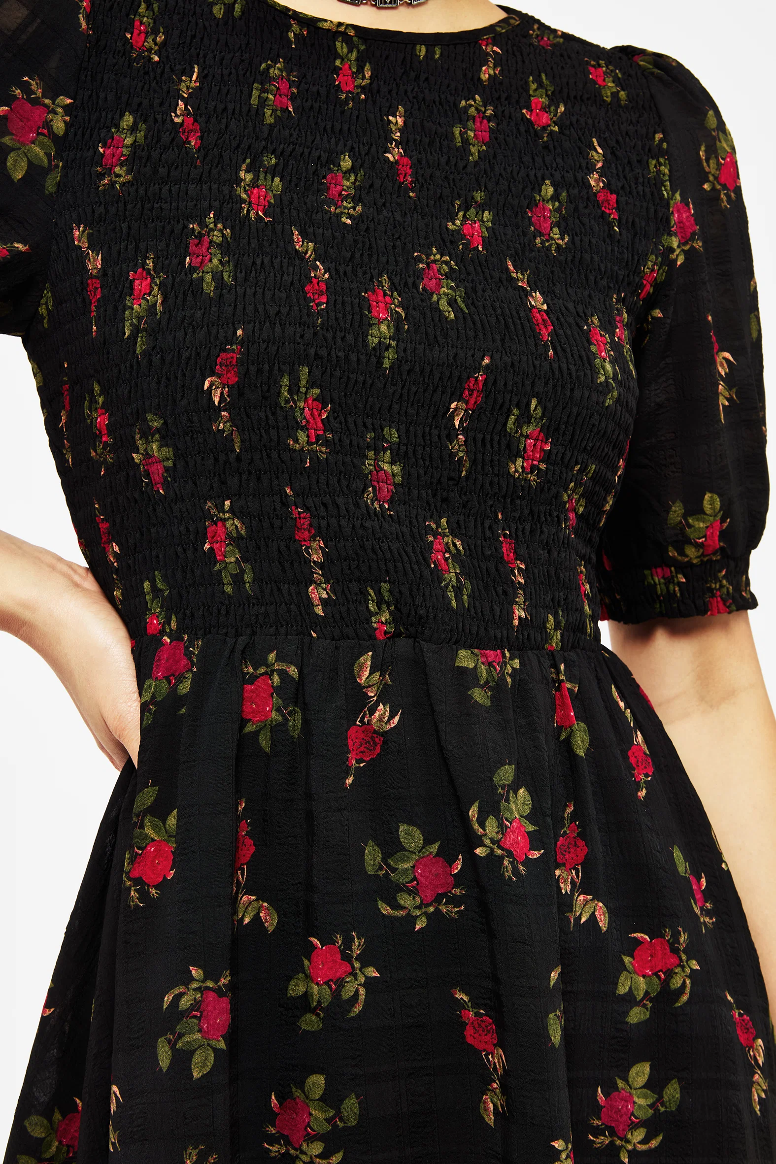 Darcey Floral Print Mini Dress - Image 2