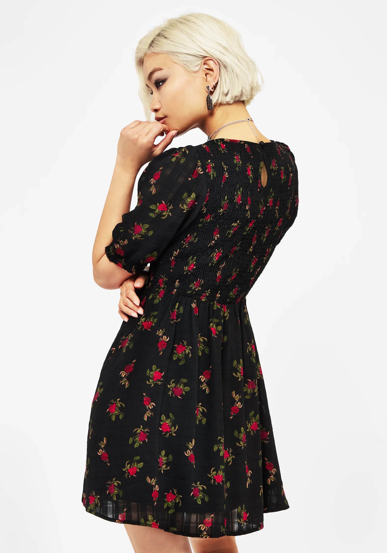 Darcey Floral Print Mini Dress - Image 3
