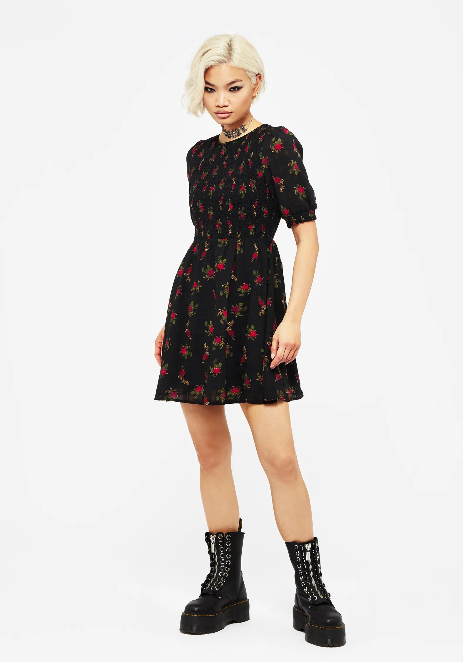 Darcey Floral Print Mini Dress - Image 4