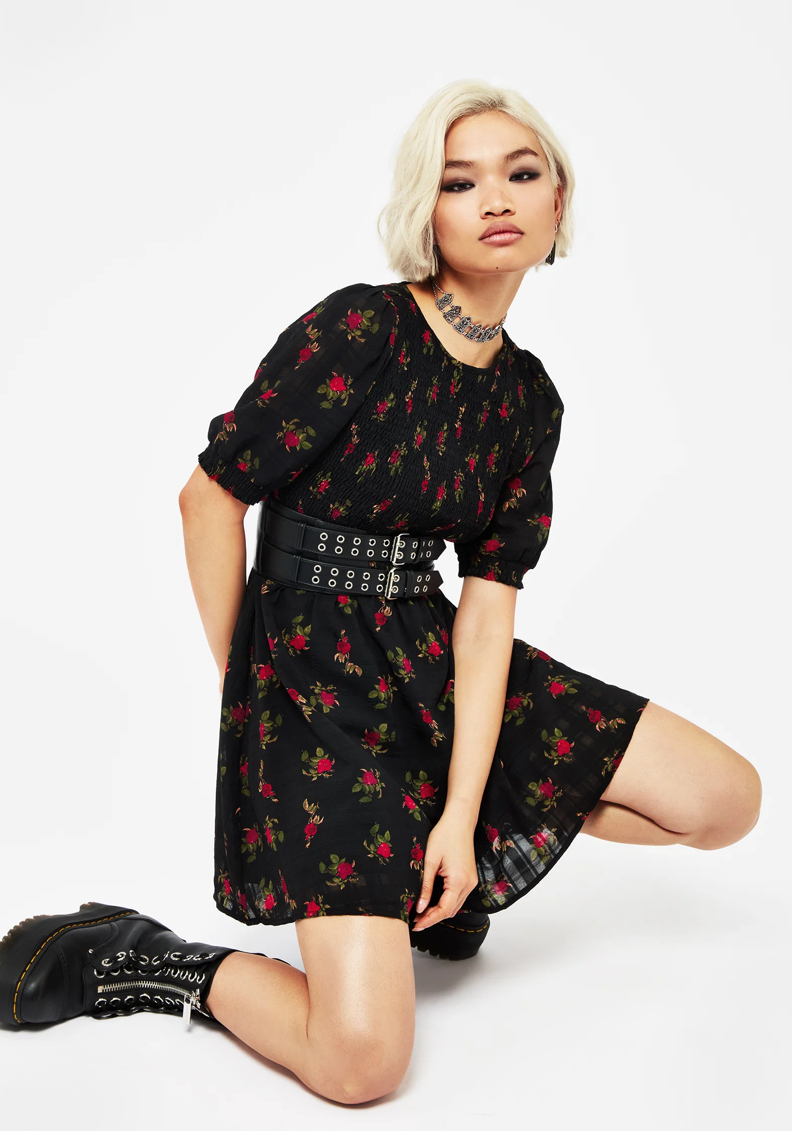 Darcey Floral Print Mini Dress - Image 5