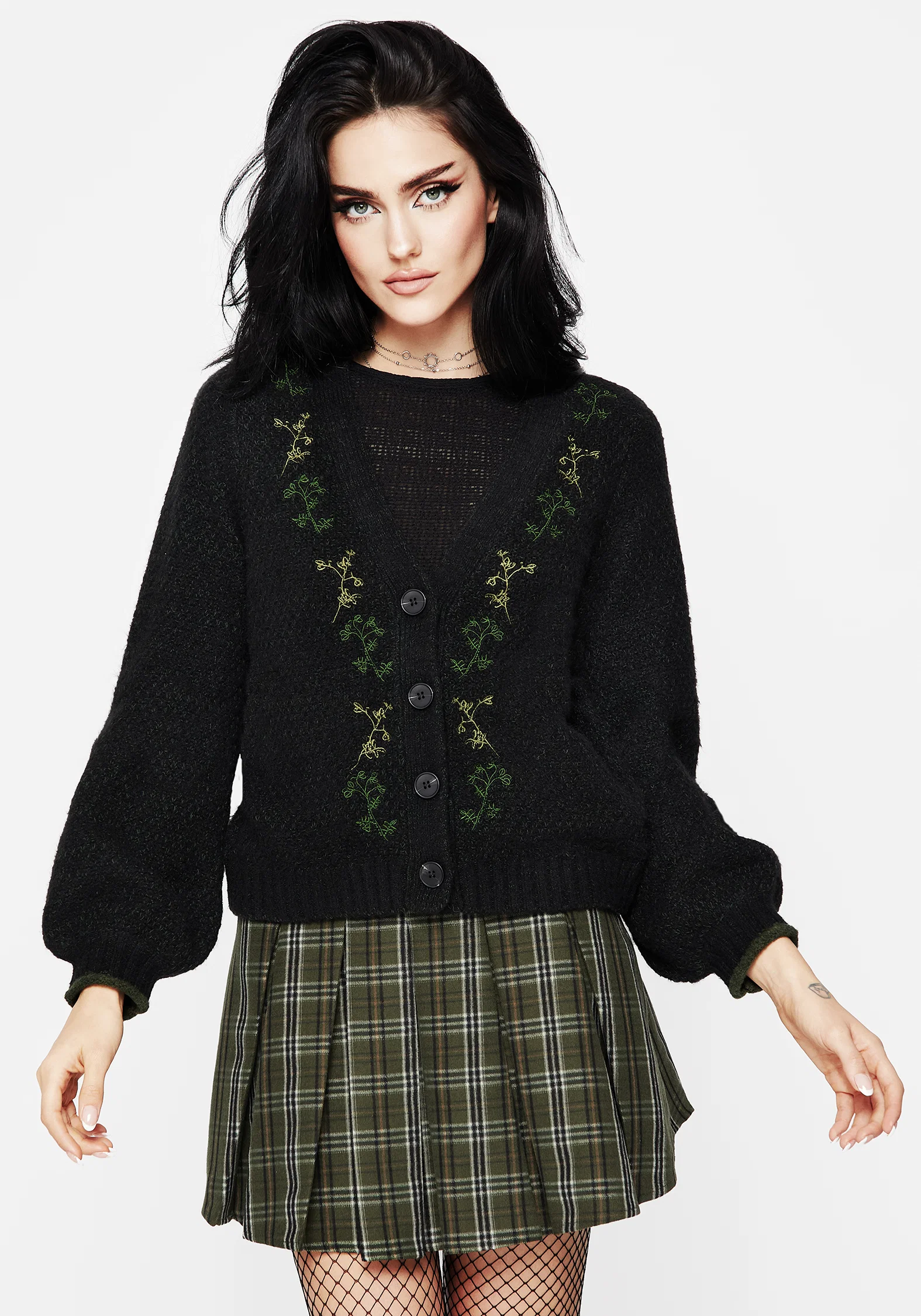 Dawsonia Embroidered Knit Crop Cardigan - Image 4